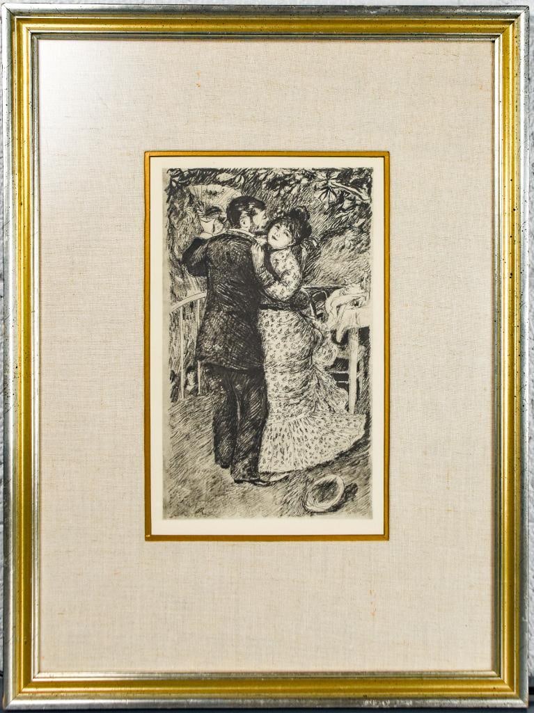 "Dance in the Country" Lithograph (Aguste Renoir, 1883): Framed "Dance in the Country" Lithograph by Auguste Renoir. (France 1883) Excellent condition. Please see photos for additional details. Dimensions Framed: 21.5" x 16" Dimensions Work: