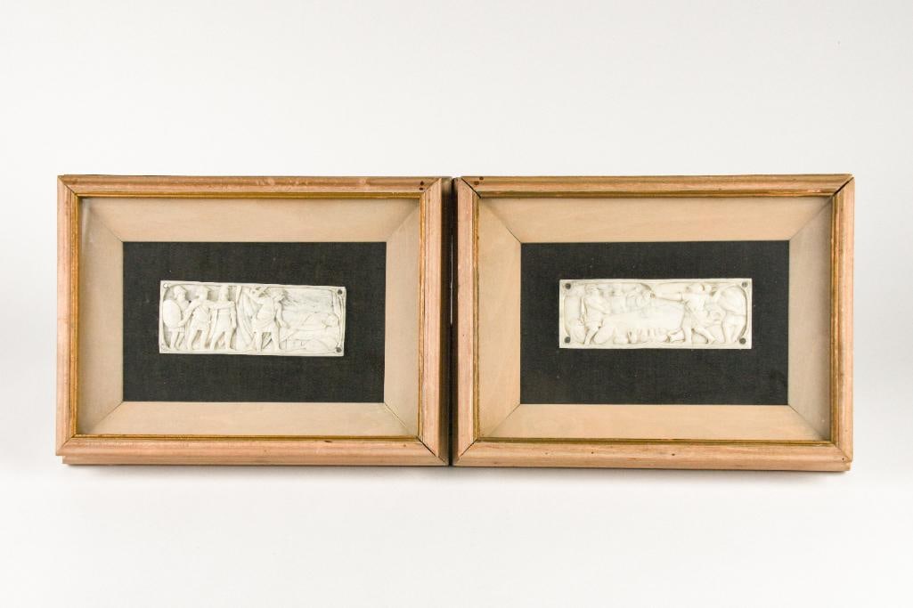 Pair of Framed Greco-Roman Plaster Relief Plaques (1 of 11)