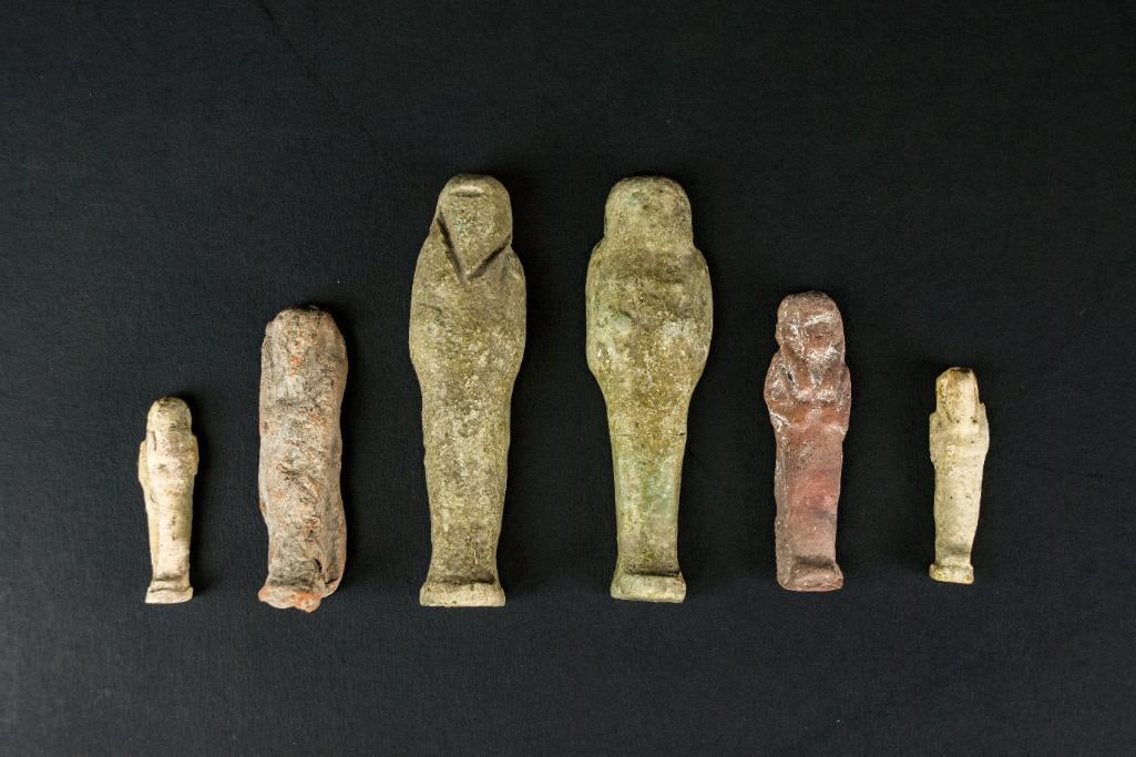 Six Ancient Egyptian Ushabti Figures (1 of 7)