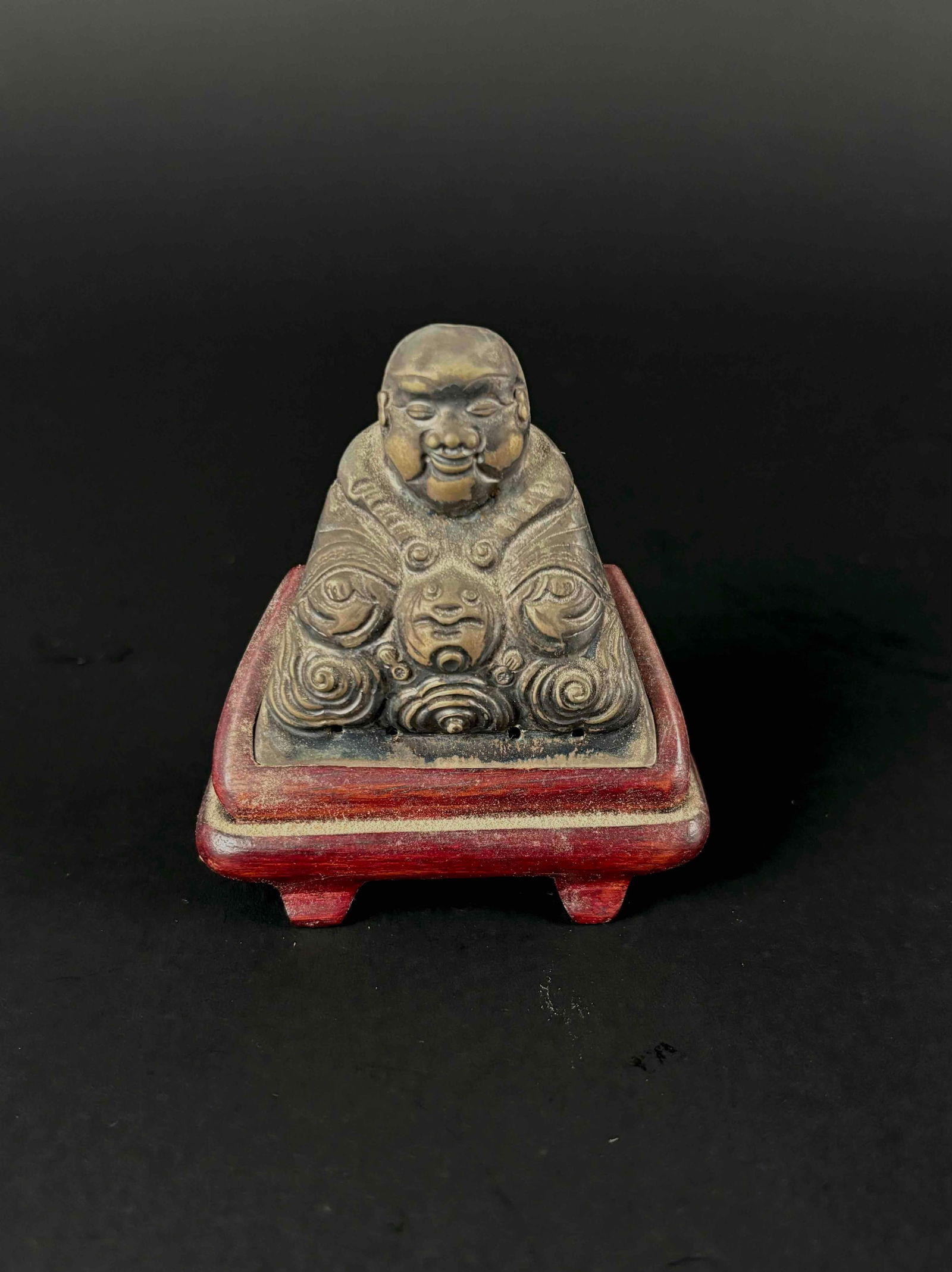Chinese Silver Buddha on Stand (1 of 9)