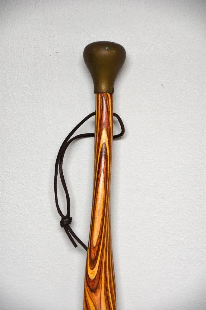Layered Wood "Amish Twist" Walking Stick (20th Century) (1 of 8)