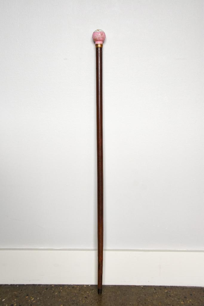 Antique Ladies Porcelain Knobbed Cane (1 of 7)