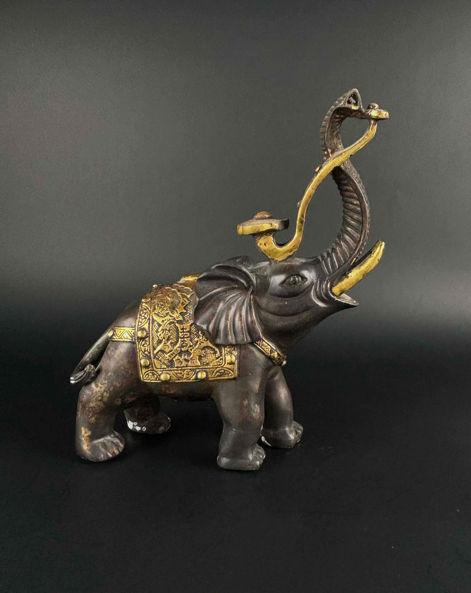 Asian Elephant Bronze Tabletop Sculpture (1 of 10)