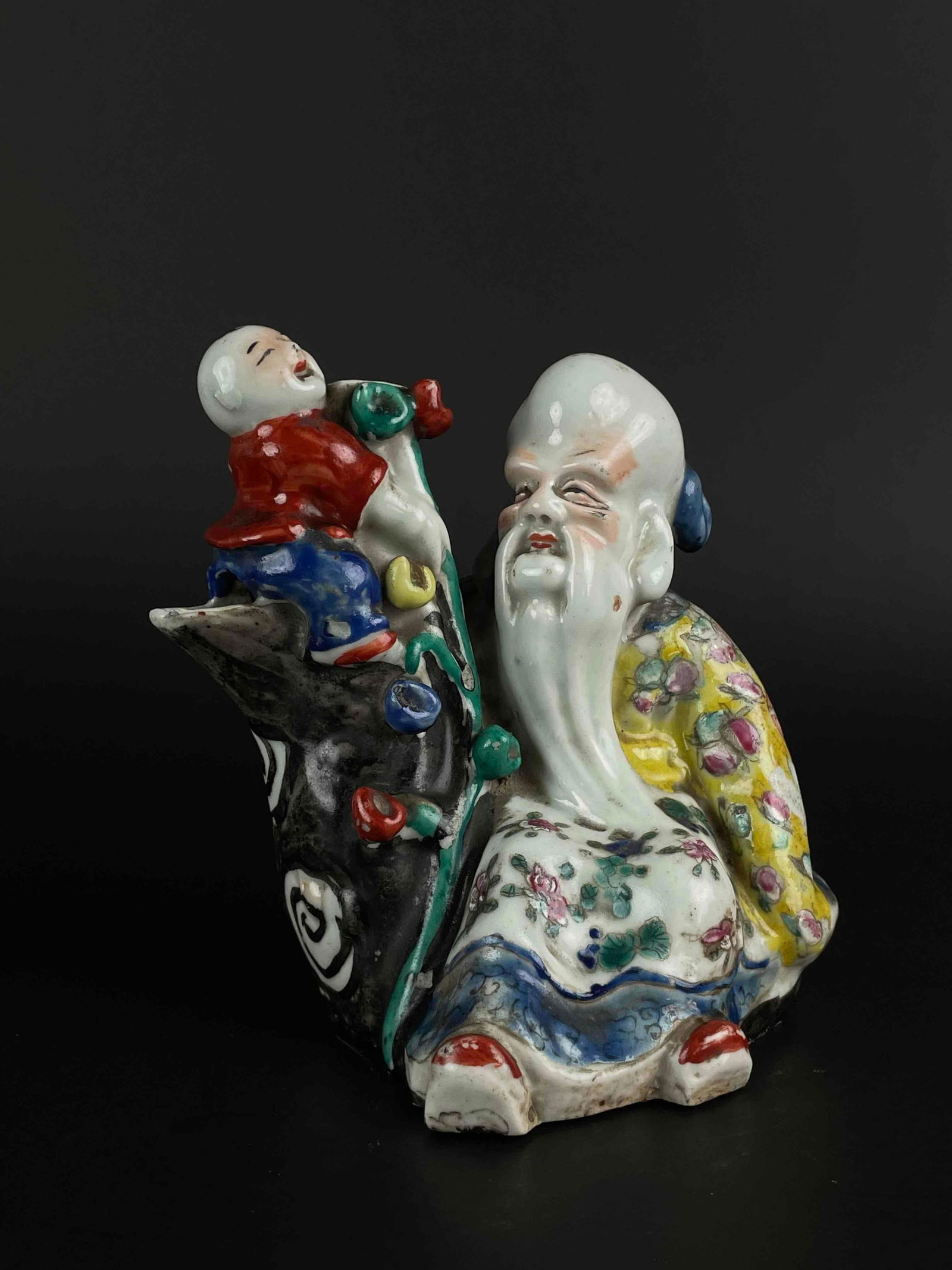 Chinese Famille Shoulou with Child Porcelain Bud Vase (1 of 12)