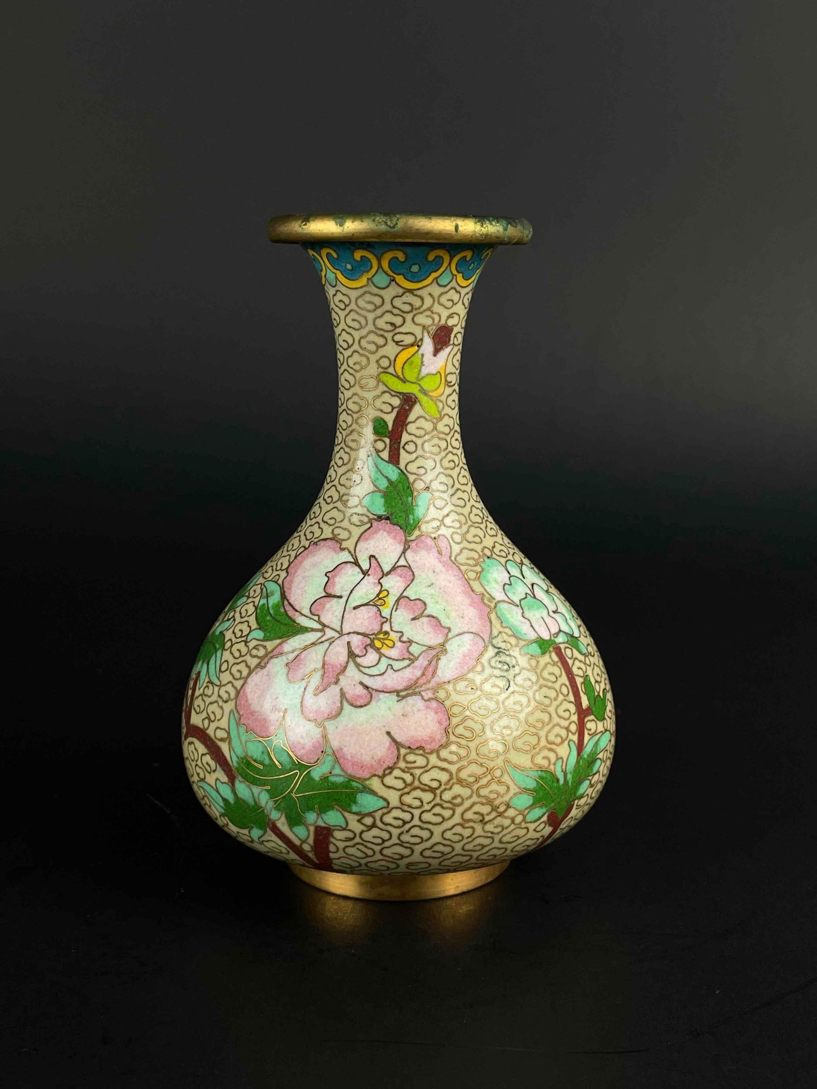 Chinese Cloisonne Multicolor Floral Vase (1 of 8)