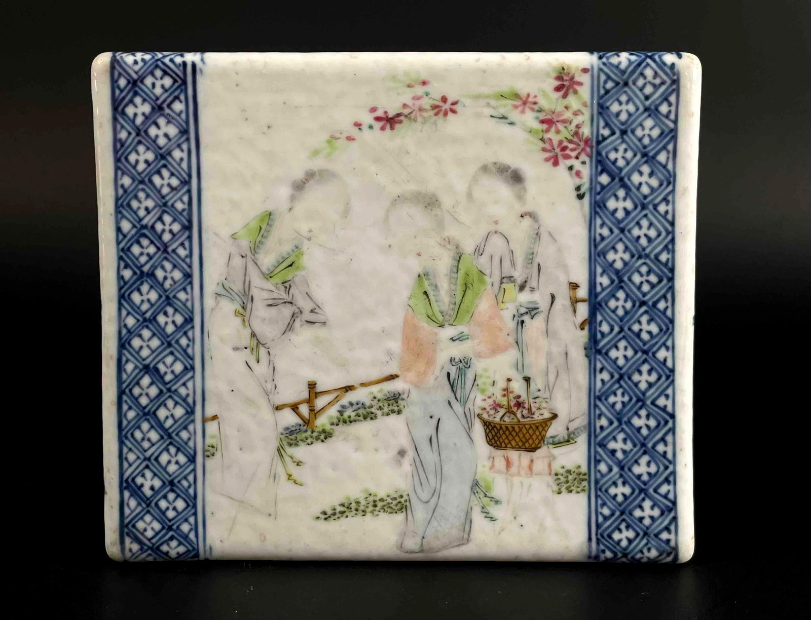 Antique Chinese Famile Rose Pillow (1 of 12)