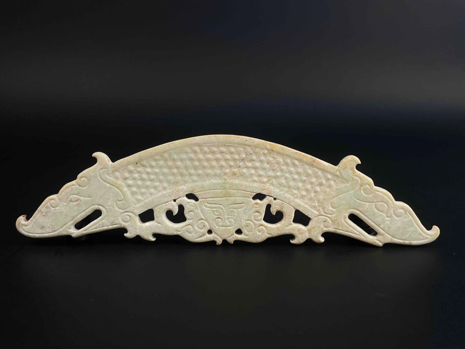 Chinese Carved Natural Jade Double Headed Dragon (1 of 9)