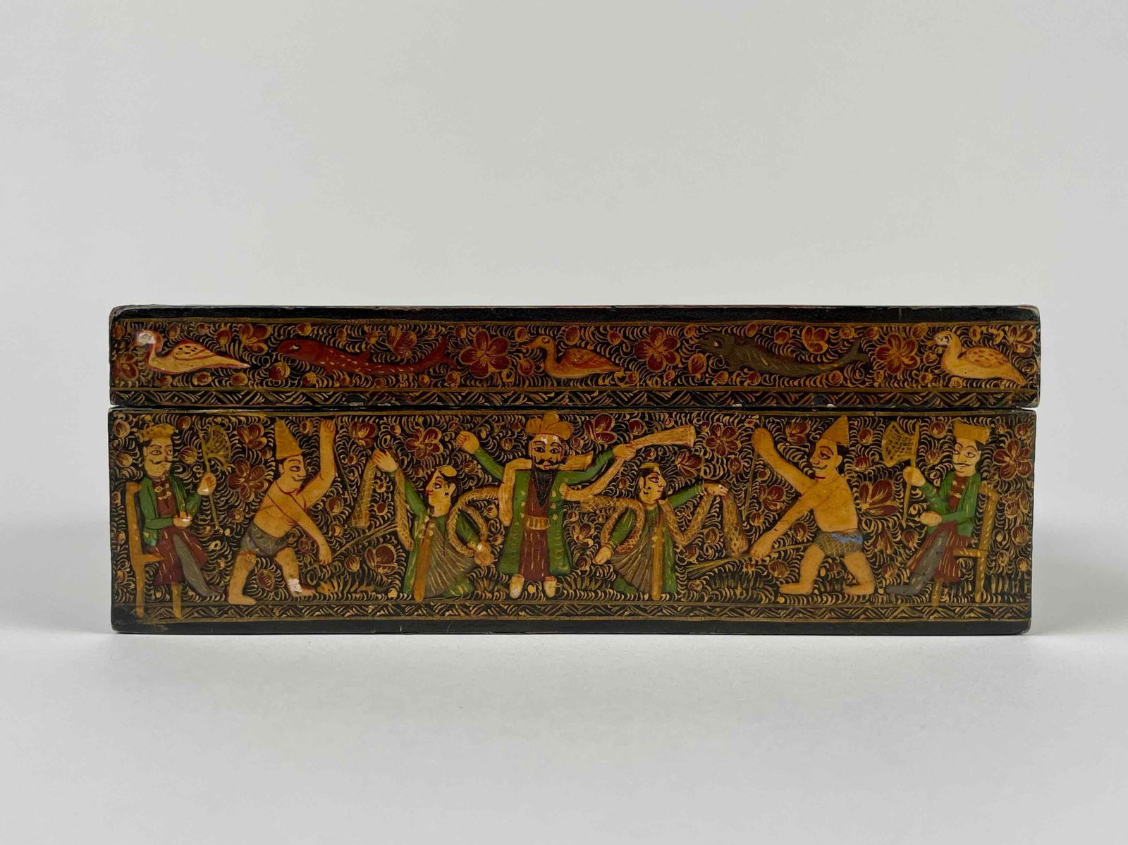 Hand Painted Carved Folk Art Box (Asia) (1 of 9)
