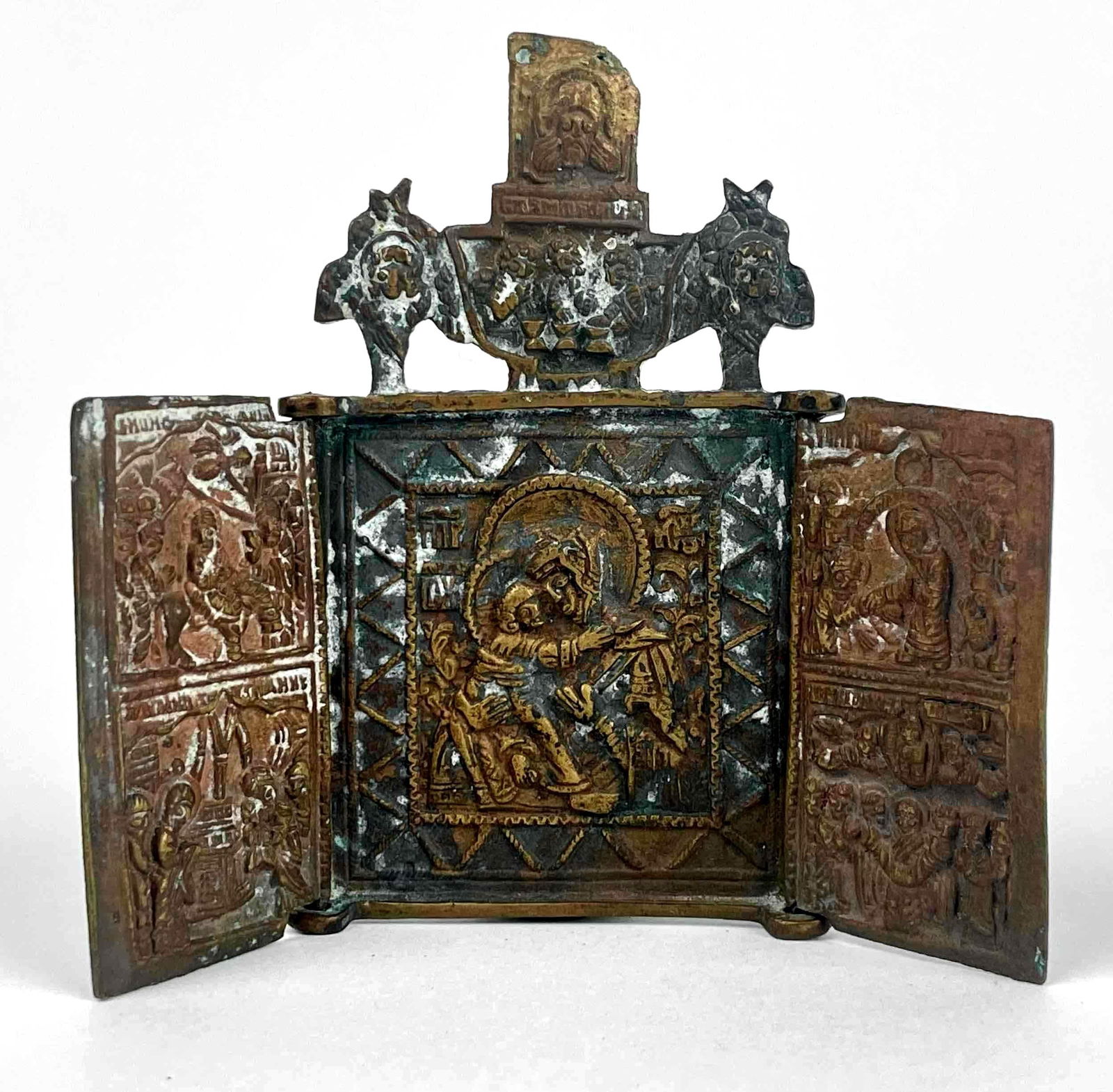 Antique Russian Orthodox Triptych Travel Icon (1 of 11)