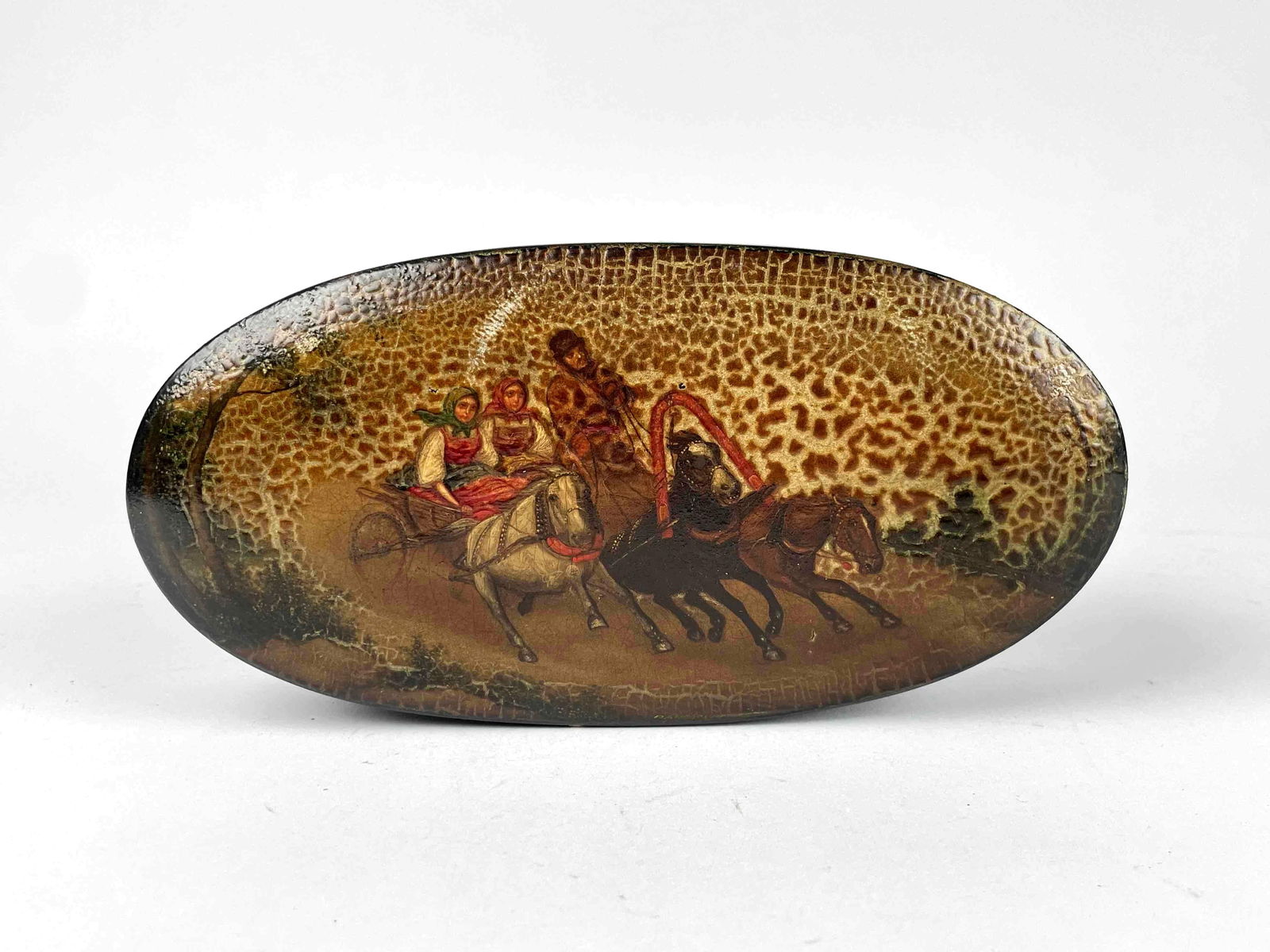 Tsarist Russian Lacquered Paper Mache Box (c.1800s) (1 of 12)