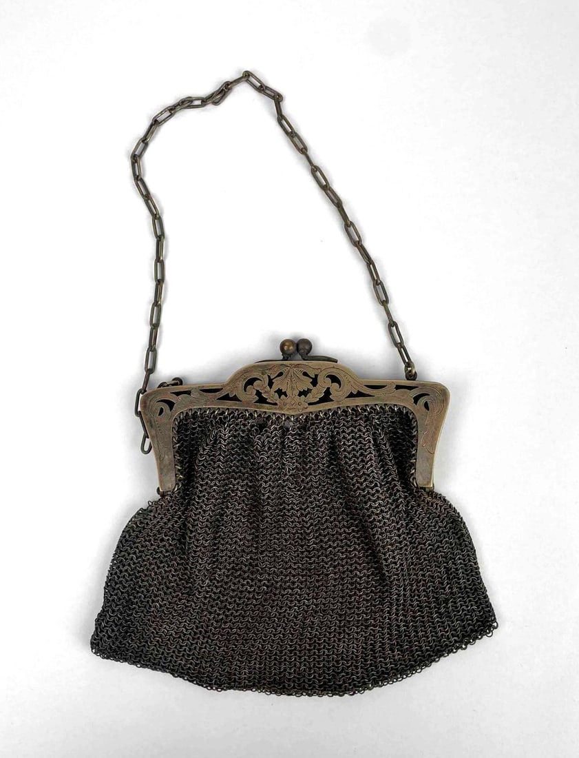 Antique Sterling Silver Mesh Chainmail Purse (1 of 8)