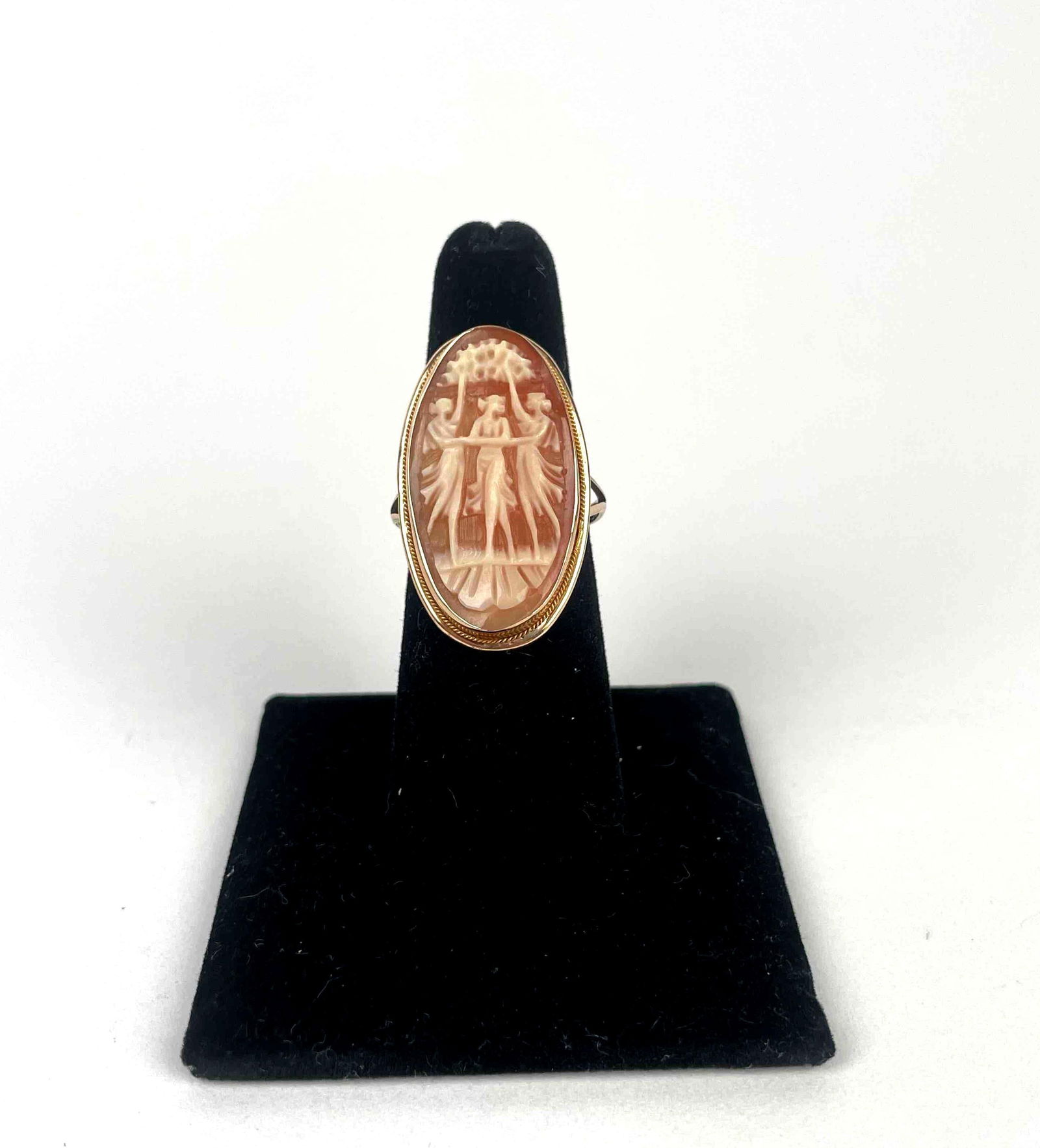 14k Gold Plated Three Graces Cameo Ring (1 of 9)