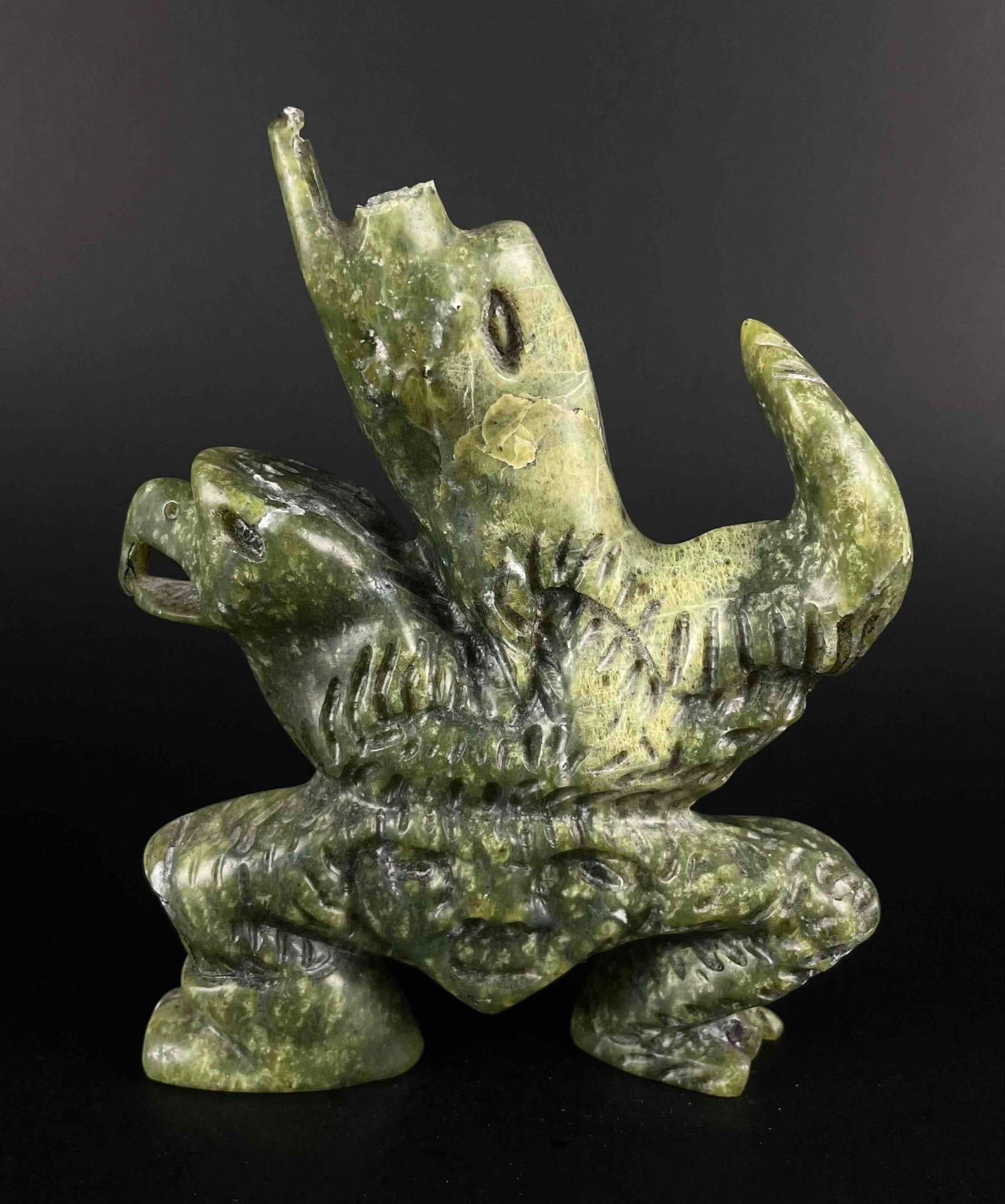 Inuit Serpentine Abstract Spirit Carving (Tytoosie Tunnillie, Cape Dorset/Kinngait) (1 of 10)