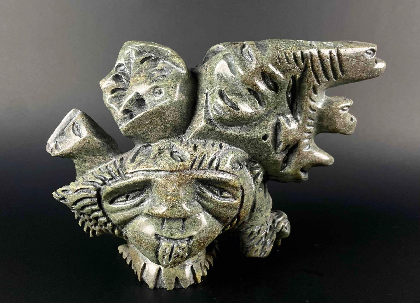 Large Inuit Spirit Sculpture (Tyootsie Tunnille, Cape Dorset/Kinngait) (1 of 12)