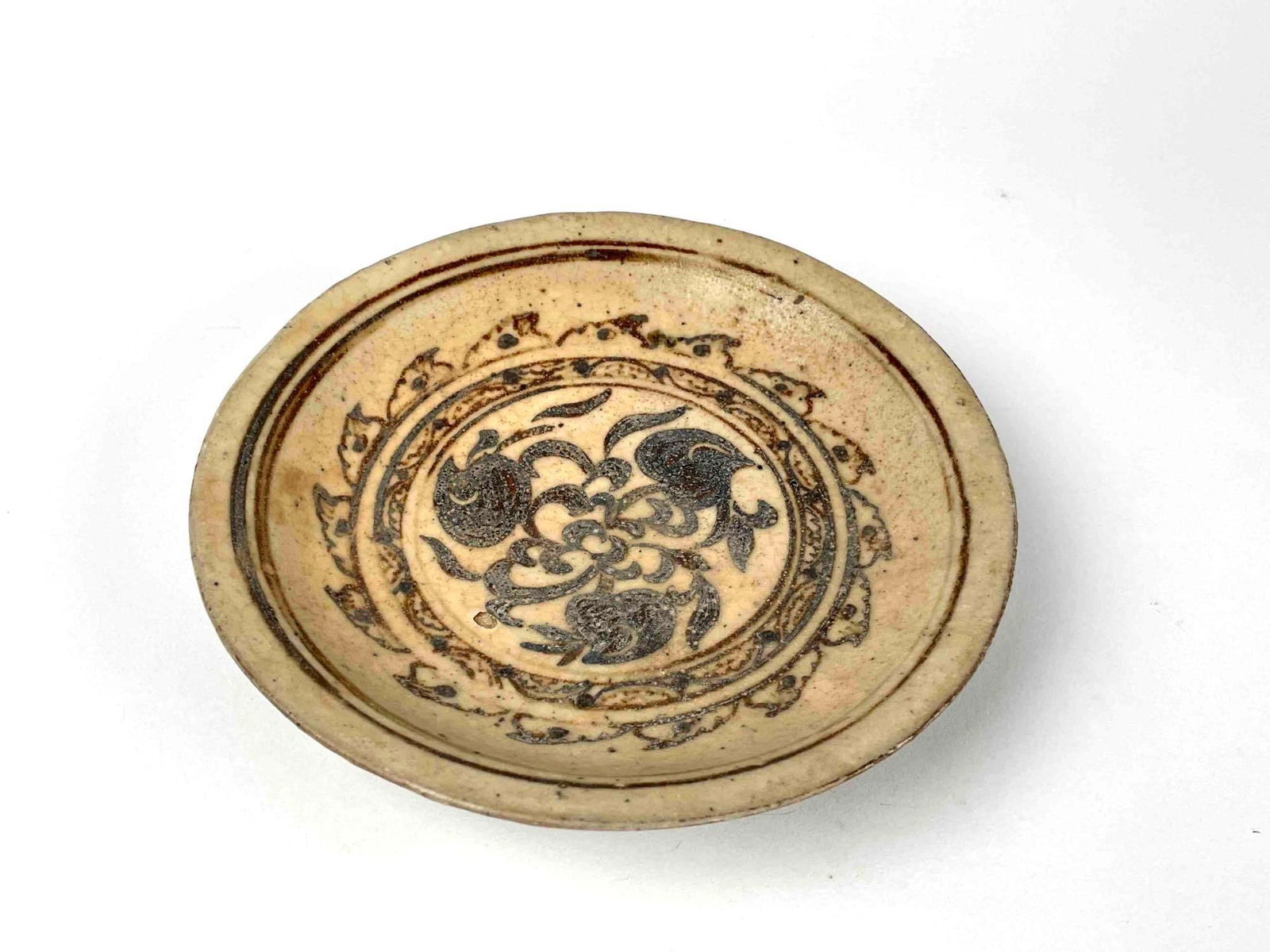 Antique Chinese Brown Glazed Earthenware Plate (1 of 11)