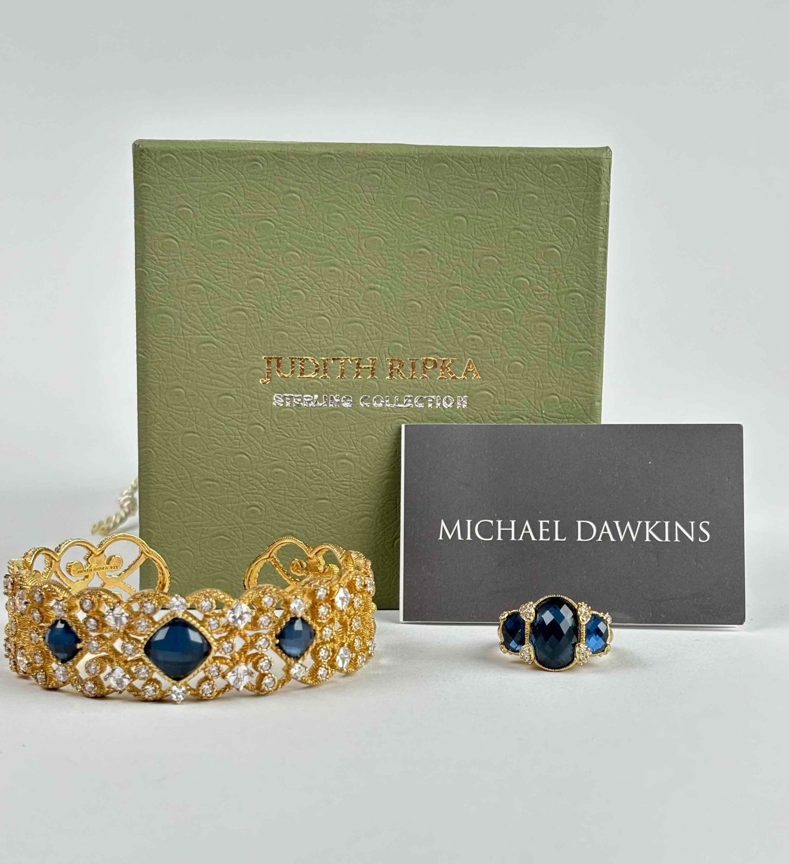 Judith Ripka Sterling Silver Cuff and Ring (Original Box) (1 of 12)