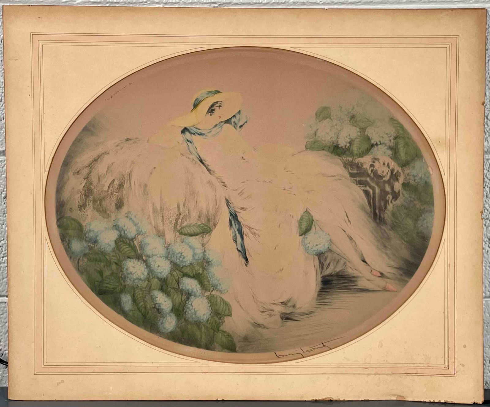 Original Drypoint Aquatint Etching "Hydrangeas" by Louis Icart (1 of 12)