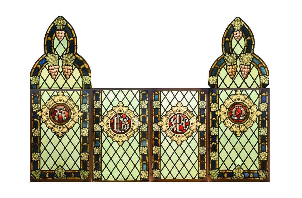 Antique Six Piece Christian Stained Glass Window (1 of 12)