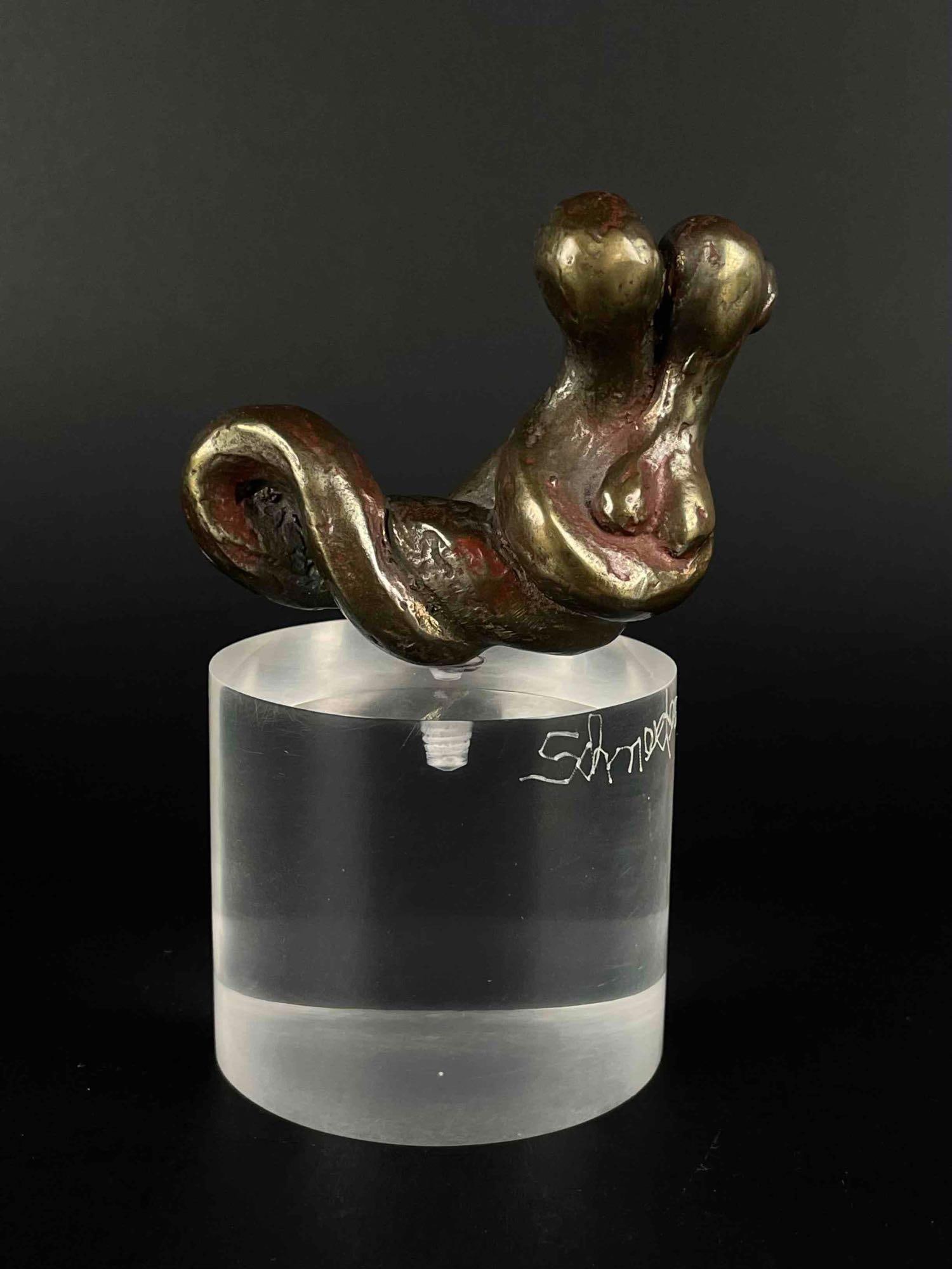 Signed Figural Bronze Sculpture (Schneider) (1 of 8)