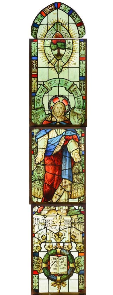 Antique Four Piece Stained Glass Window of Christ (1 of 12)