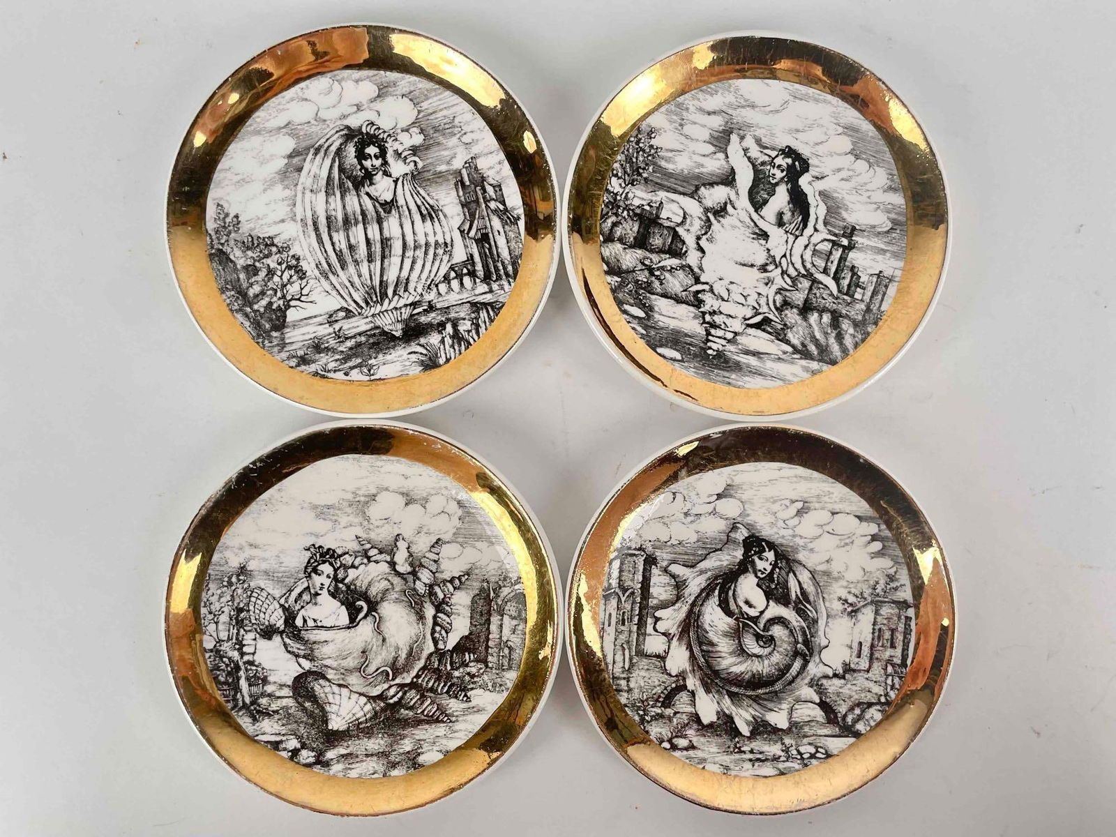 Fornasetti Coasters "Le Oceanidi" (Set of Four) (1 of 7)