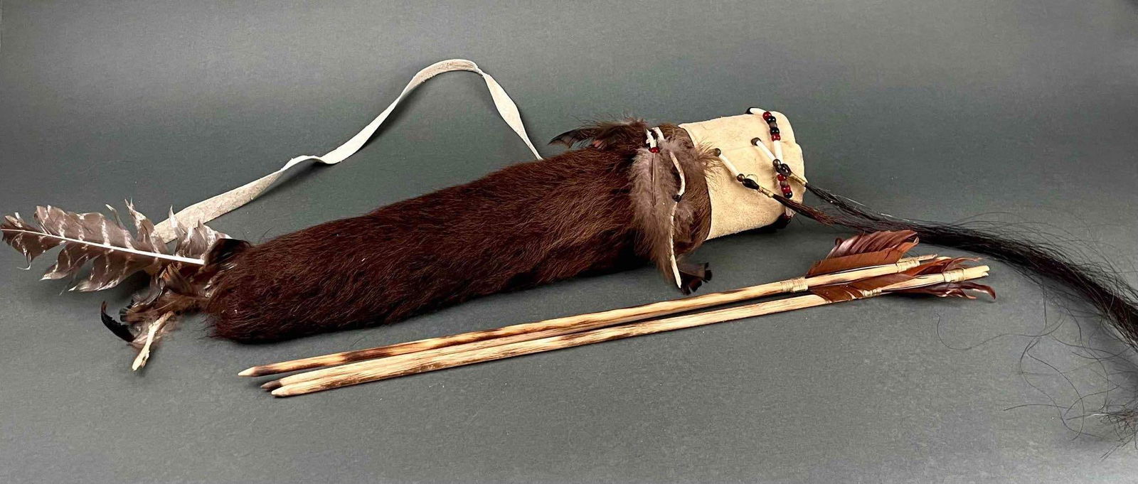 Native American Fur Quiver and Arrows (1 of 10)