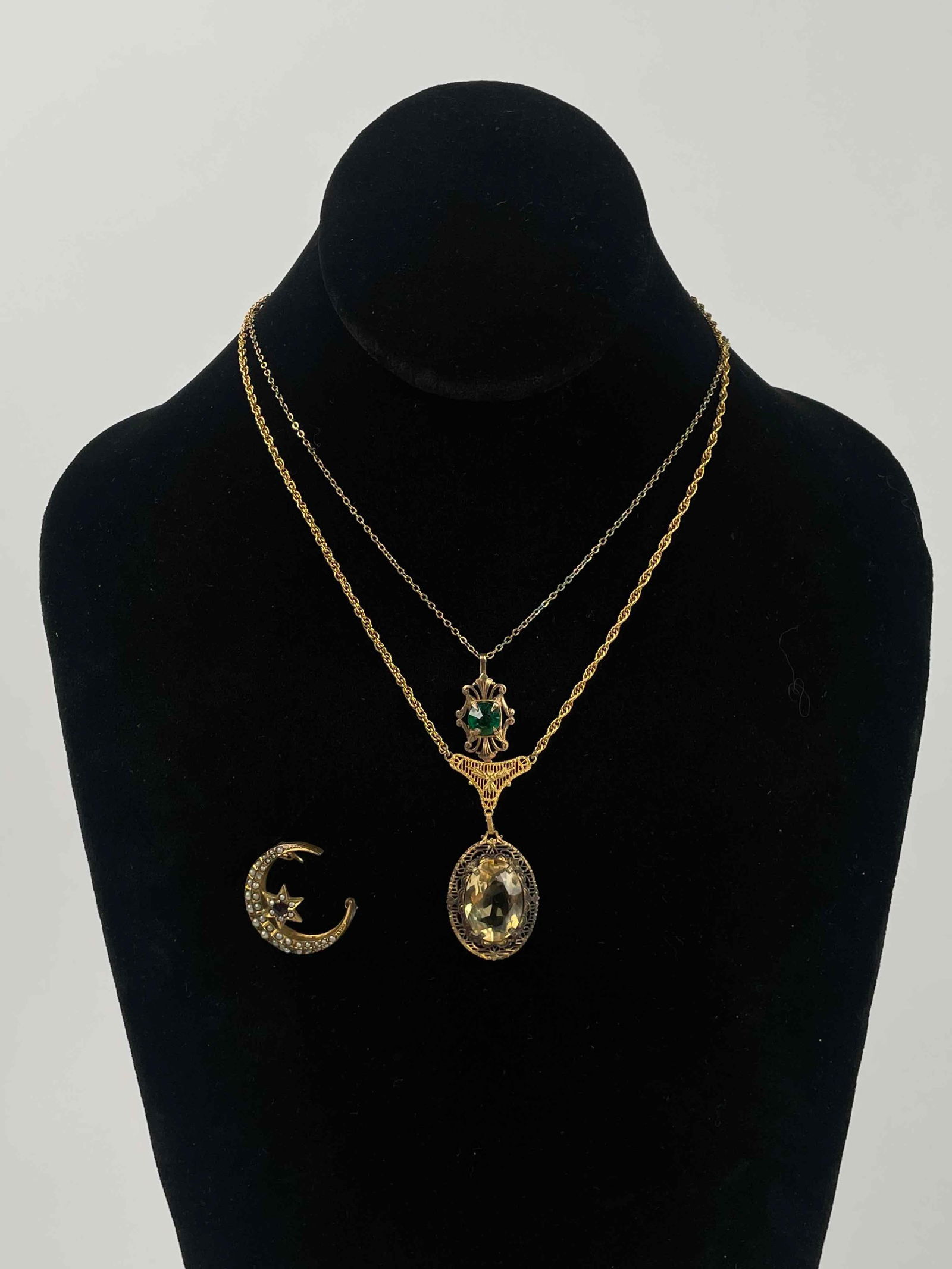 Antique Jewelry Brooch and Necklaces (1 of 10)