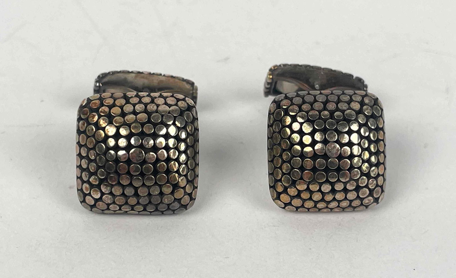 John Hardy Sterling Silver Dot Square Cuff Links (Original Box) (1 of 9)