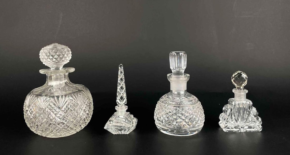 Four Antique Brilliant Cut Crystal Perfume Bottles (1 of 12)