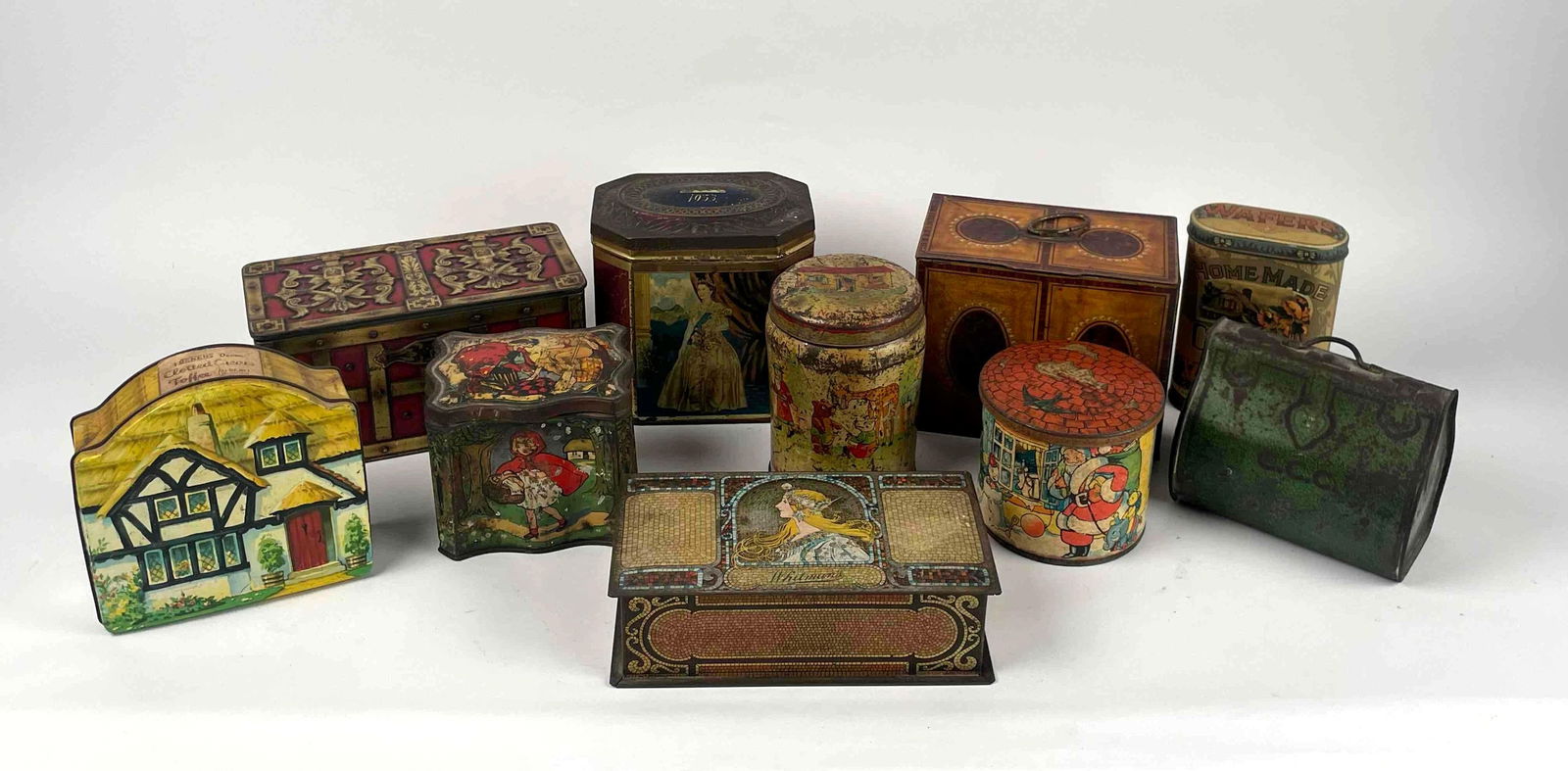 Assorted Antique Biscuit Tins (Tuckers and Totnes, Whitman's, William Crawford, Etc.) (1 of 11)