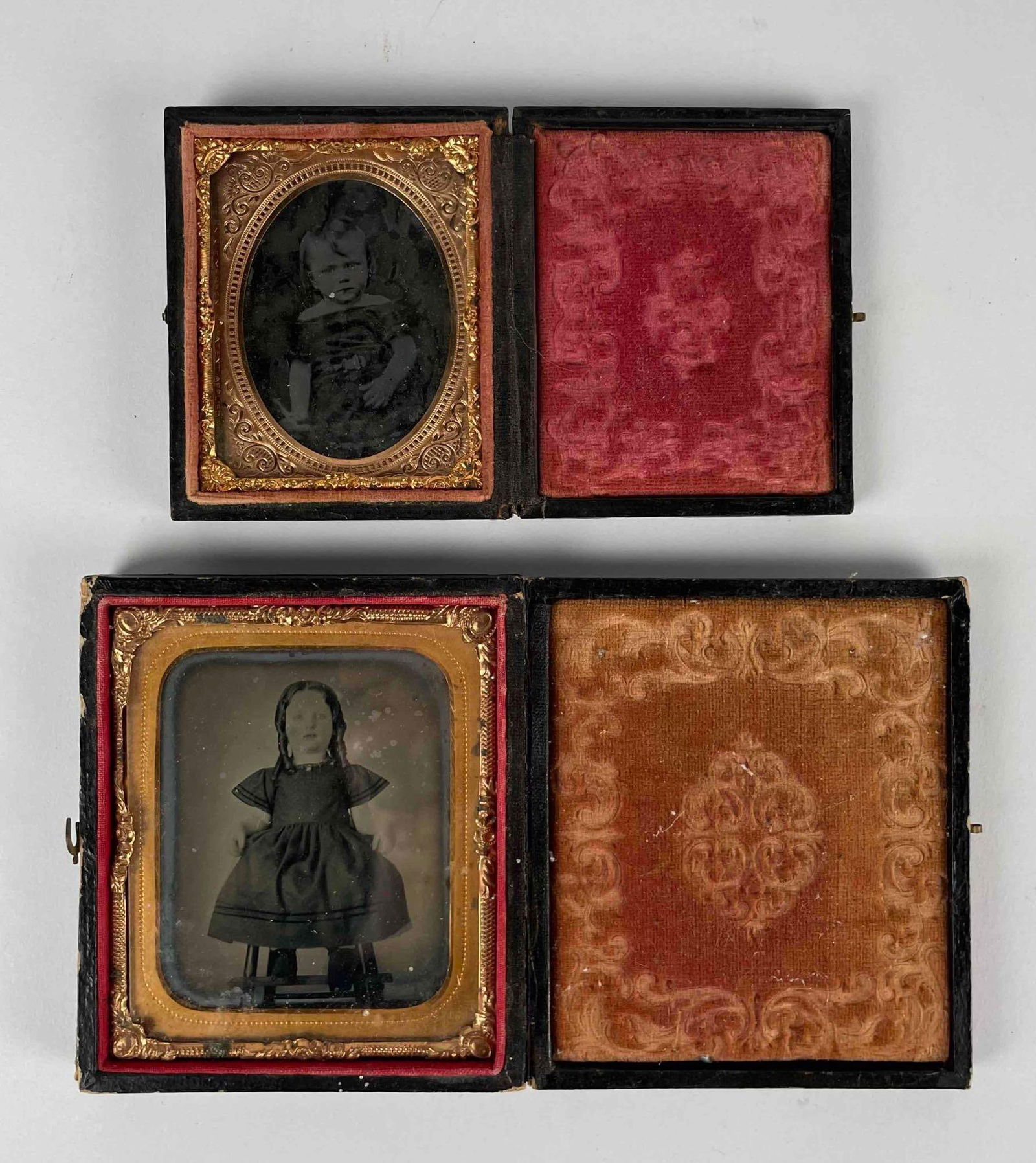 Two Antique Folding Travel Portraits (Daguerreotype, Ambrotype) (1 of 12)