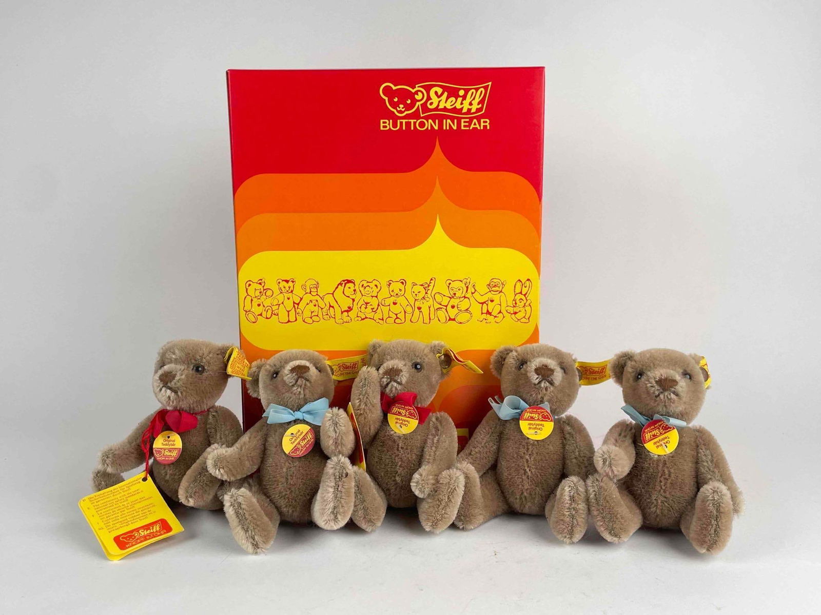 Five Steiff Mini Mohair Teddy Bears (1 of 12)