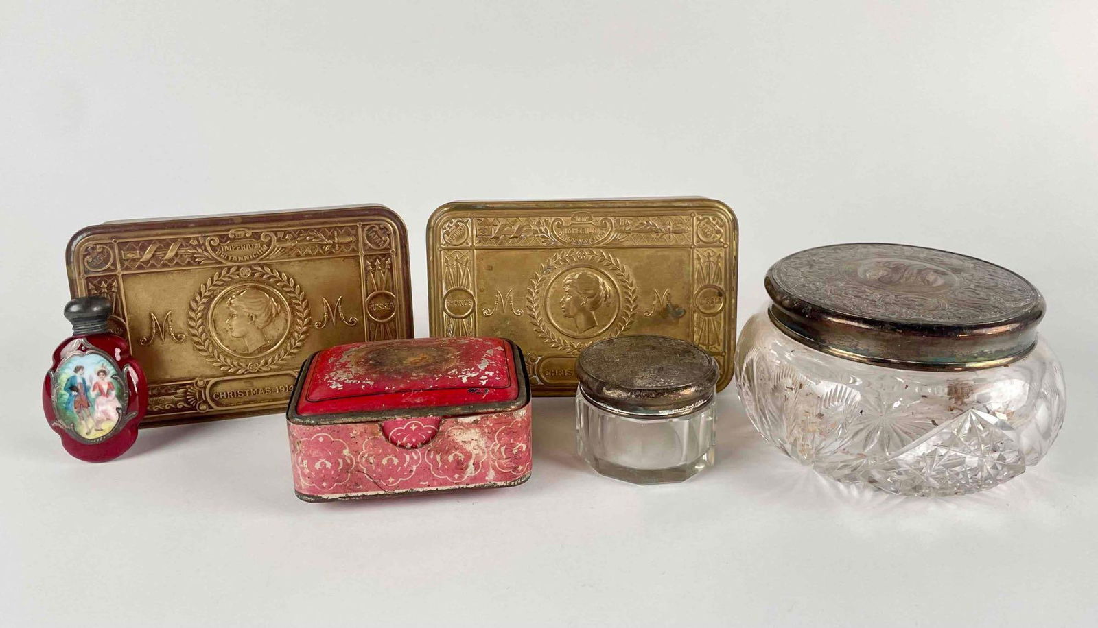 Antique Vanity Items and Sterling Silver Crystal Cut Jars (1 of 8)