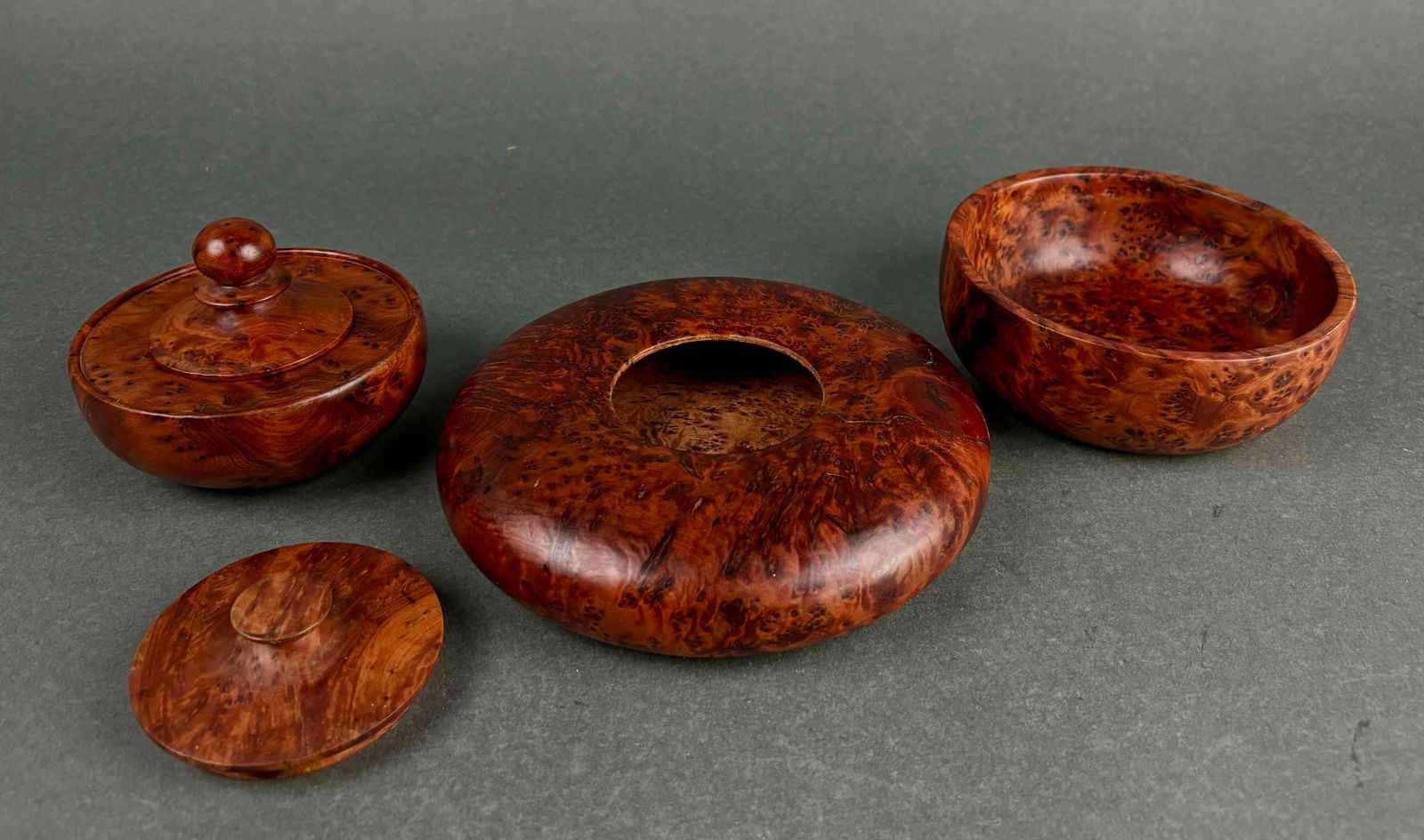 Hand Turned Burlwood Lidded Bowls (1 of 10)