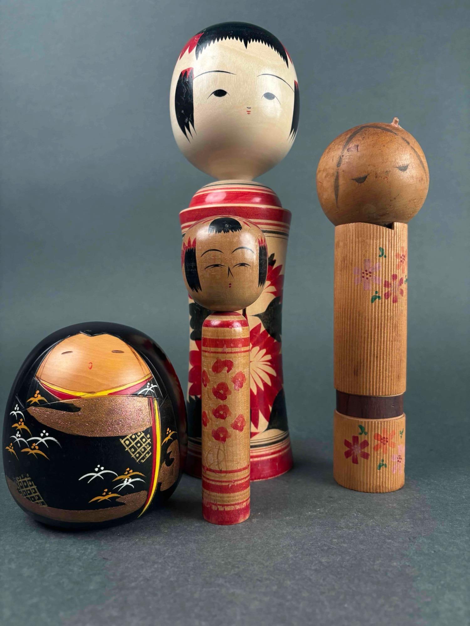 Grouping of Japanese Kokeshi Dolls (Signed circa 1900s) (1 of 11)
