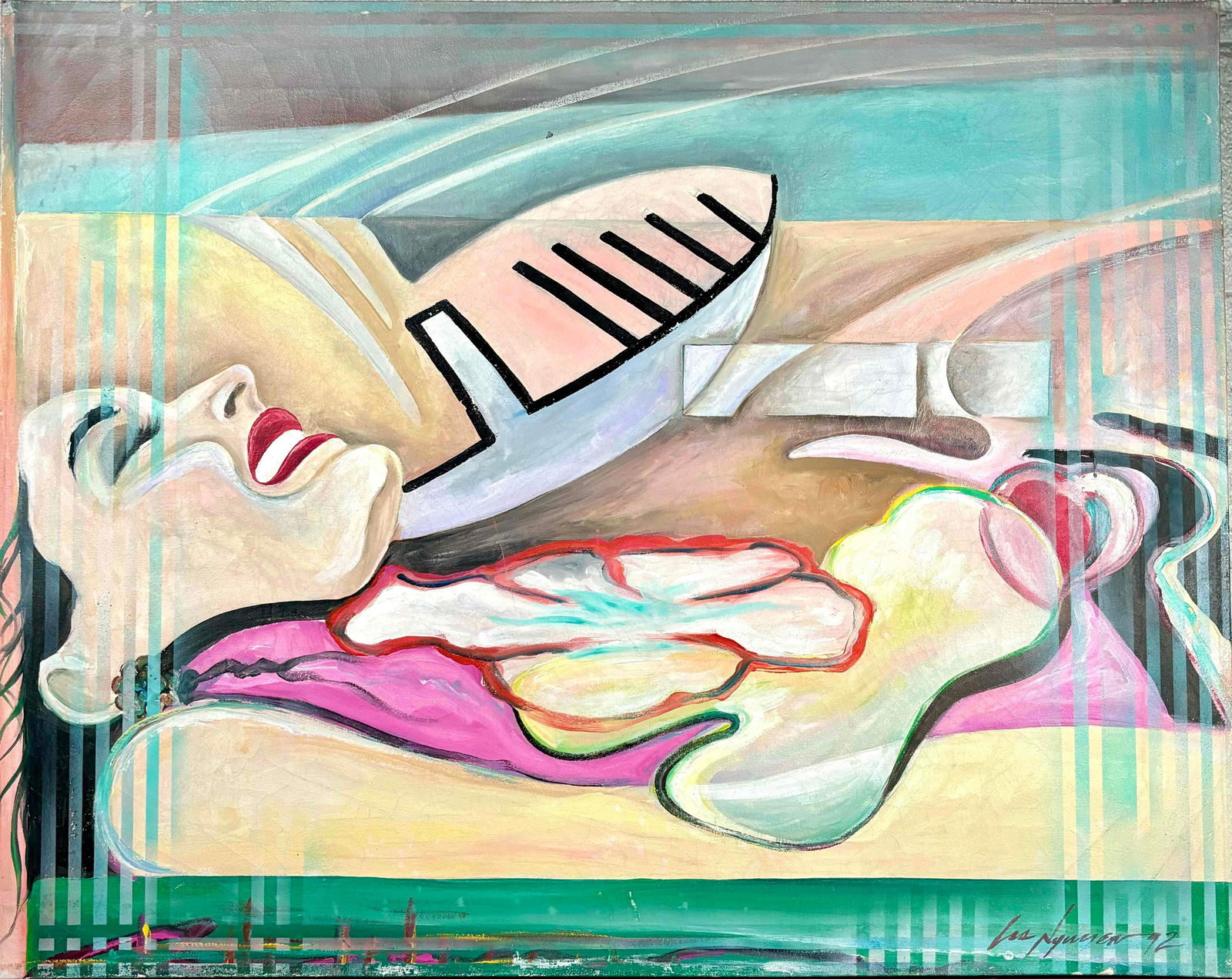 Contemporary Post Modern Acrylic on Canvas (Las Nuyuen) (1 of 9)