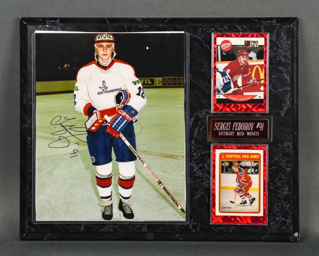 Autographed Sergei Fedorov Detroit Red Wings Marble Plaque (1 of 11)