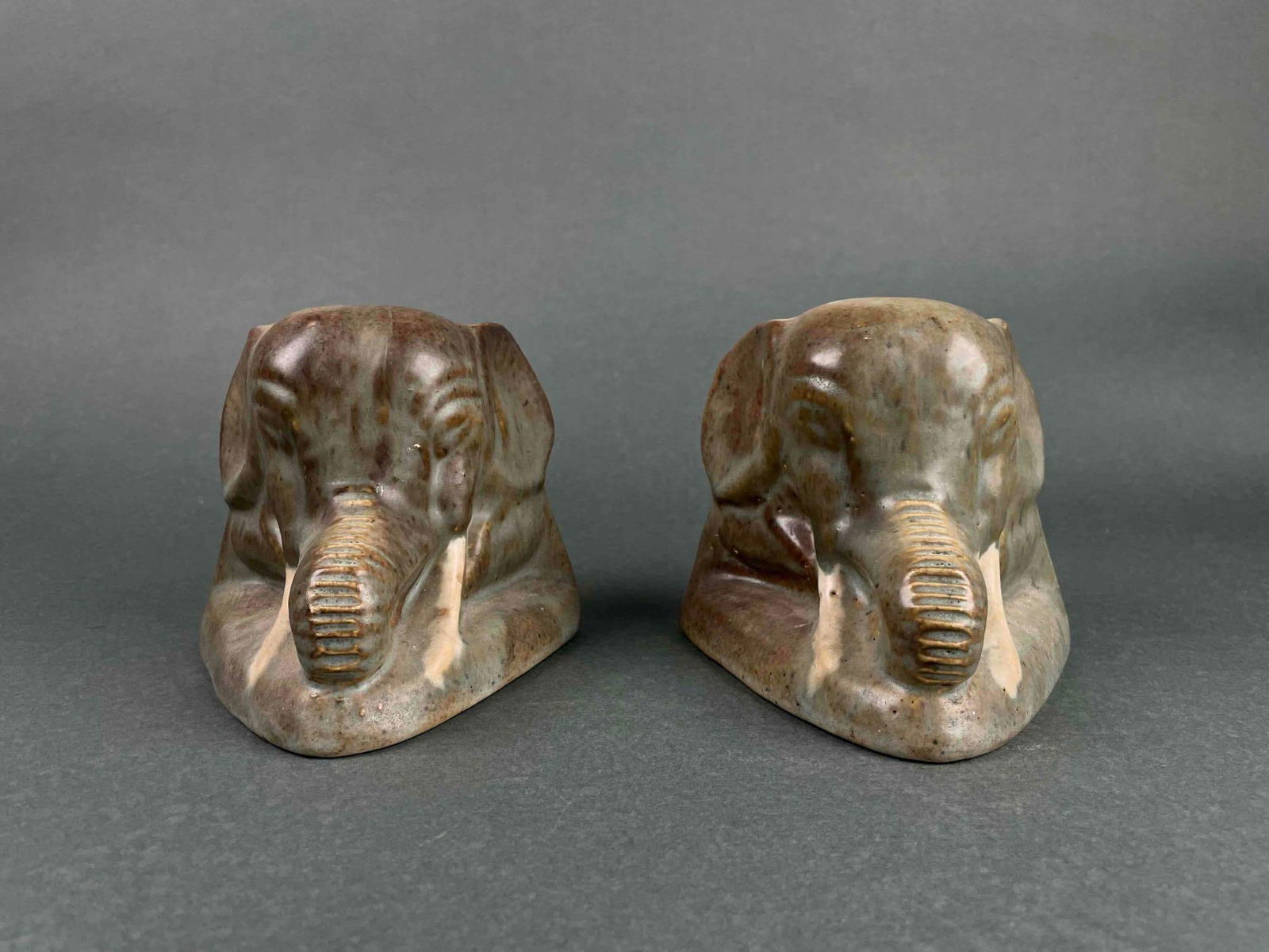 Pair of Ceramic Elephant Bookends (1 of 10)
