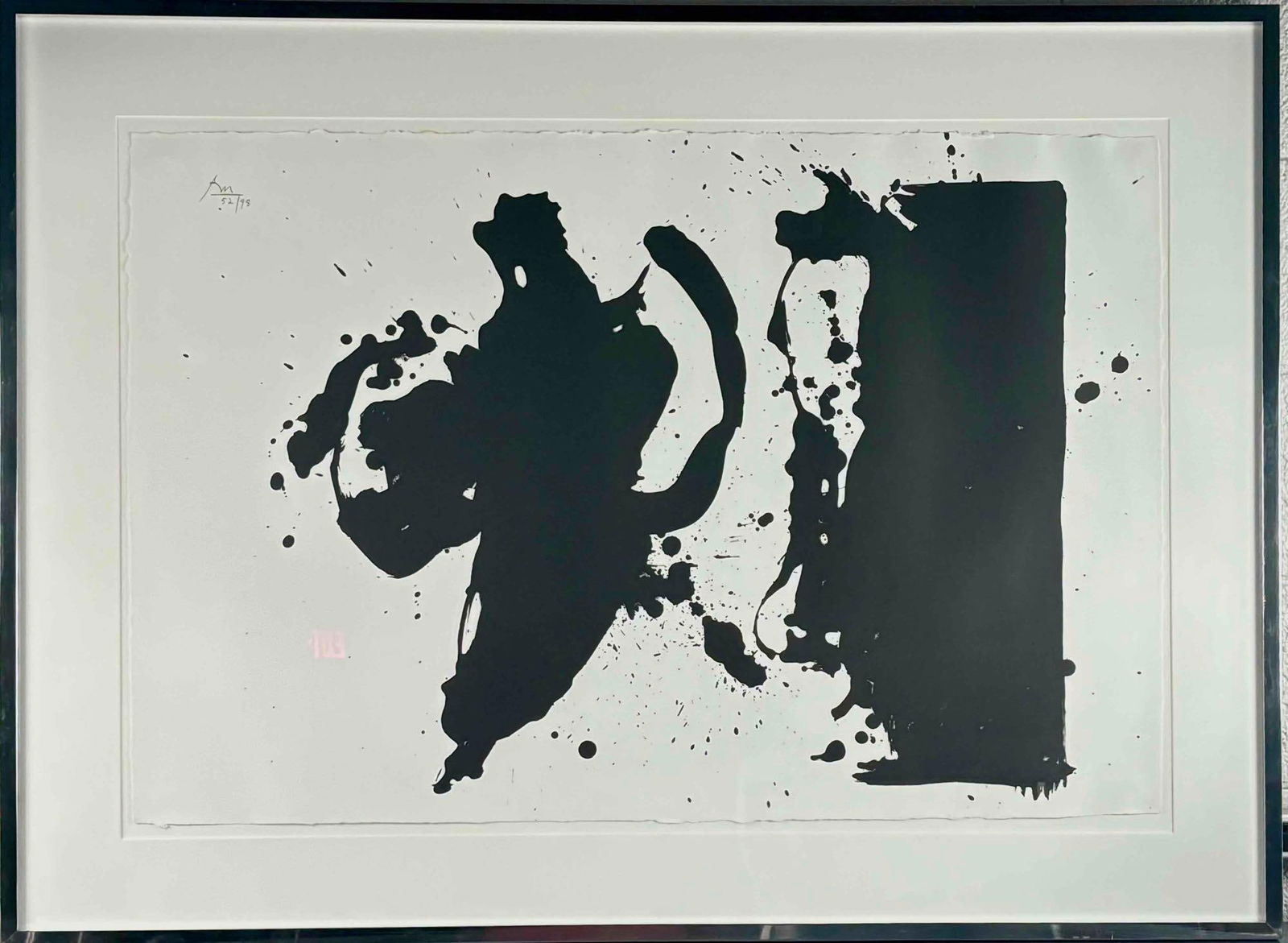 "Elegy Study" Signed Lithograph on Paper (Robert Motherwell, 1979) (1 of 11)