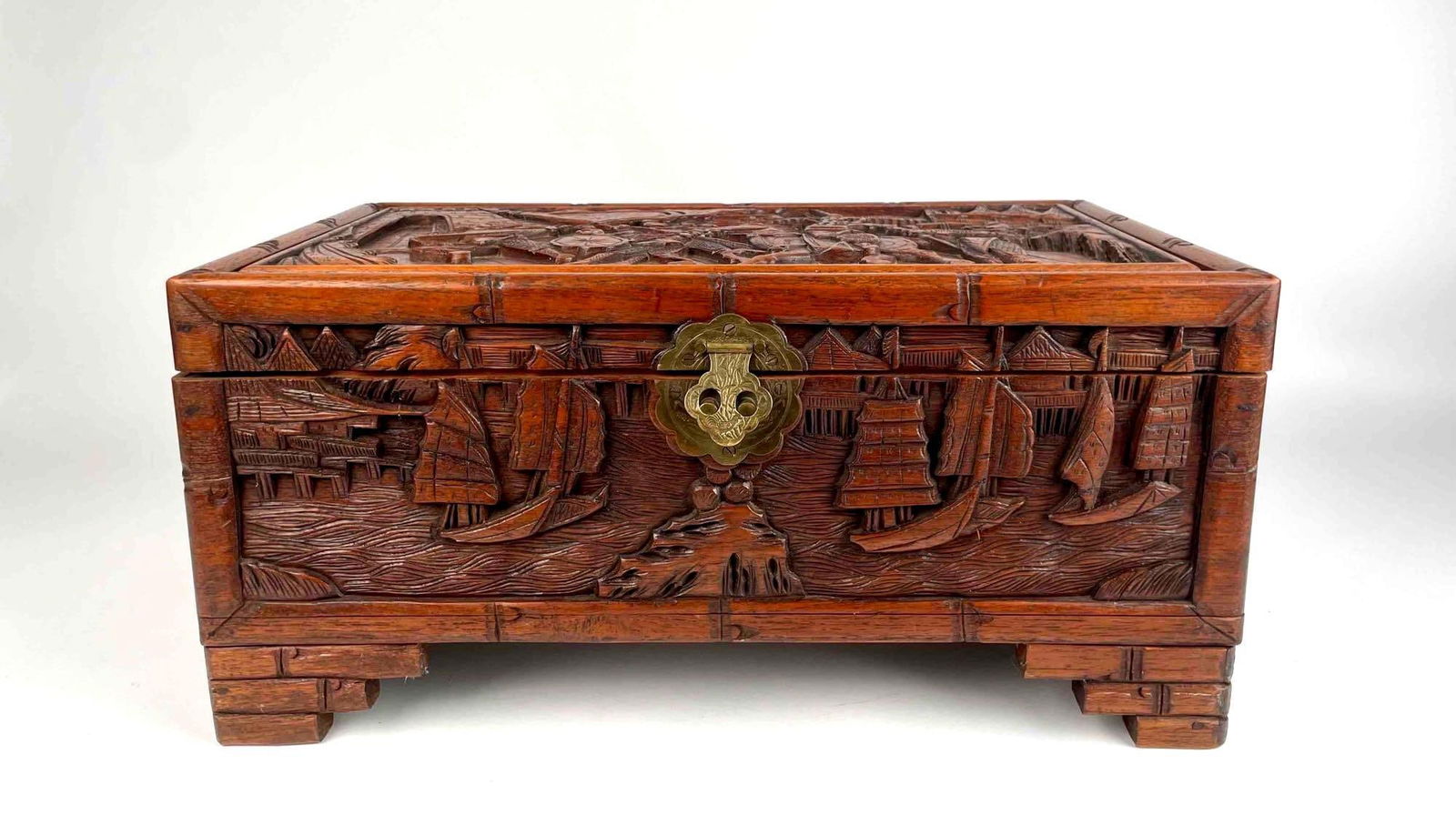 Chinese Hand Carved Camphor Wood Box (1 of 12)