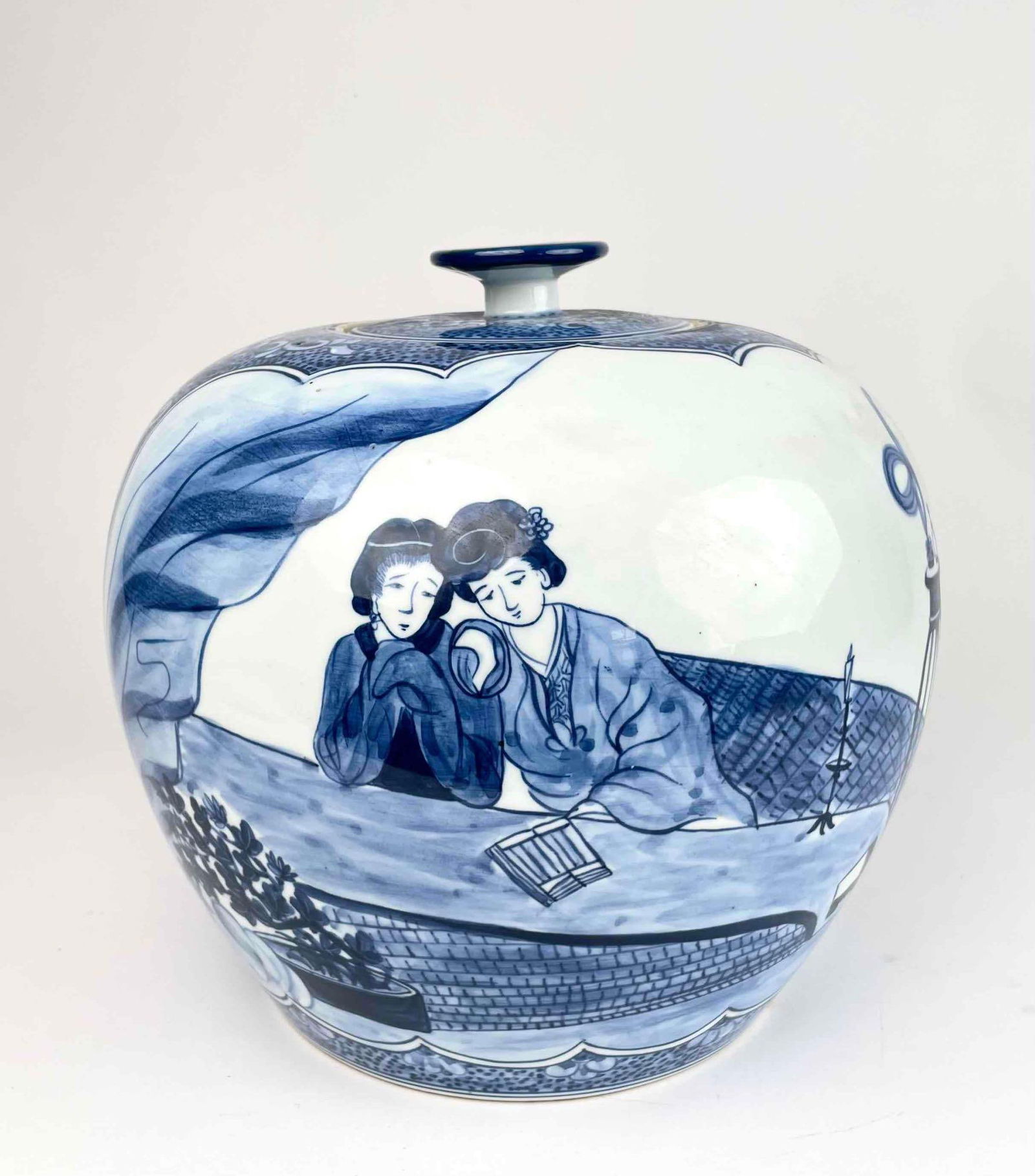 Large Chinese Blue and White Porcelain Ginger Jar (Qing Dynasty) (1 of 9)