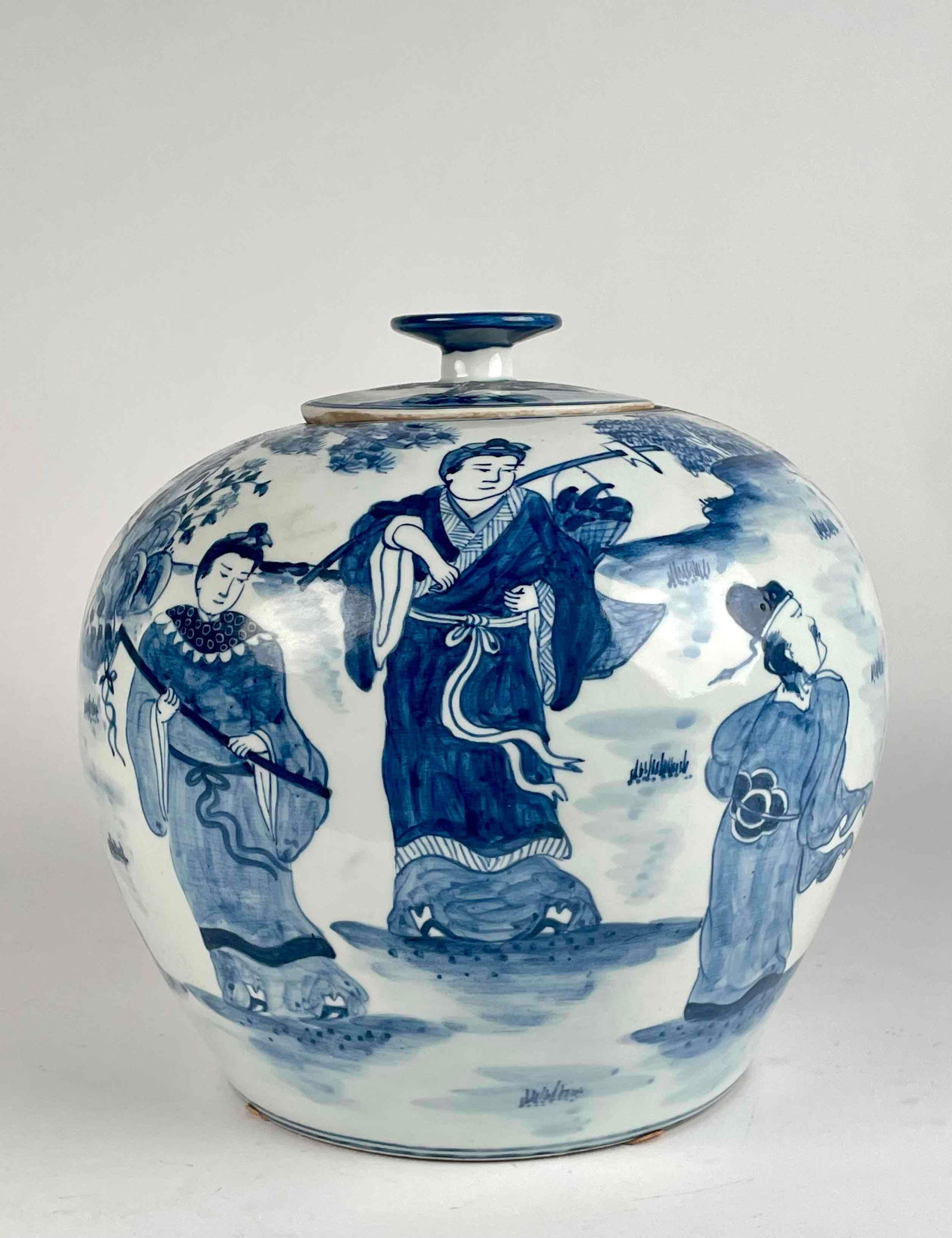Chinese Blue and White Lidded Ginger Jar (Kangxi, Qing Dynasty) (1 of 11)