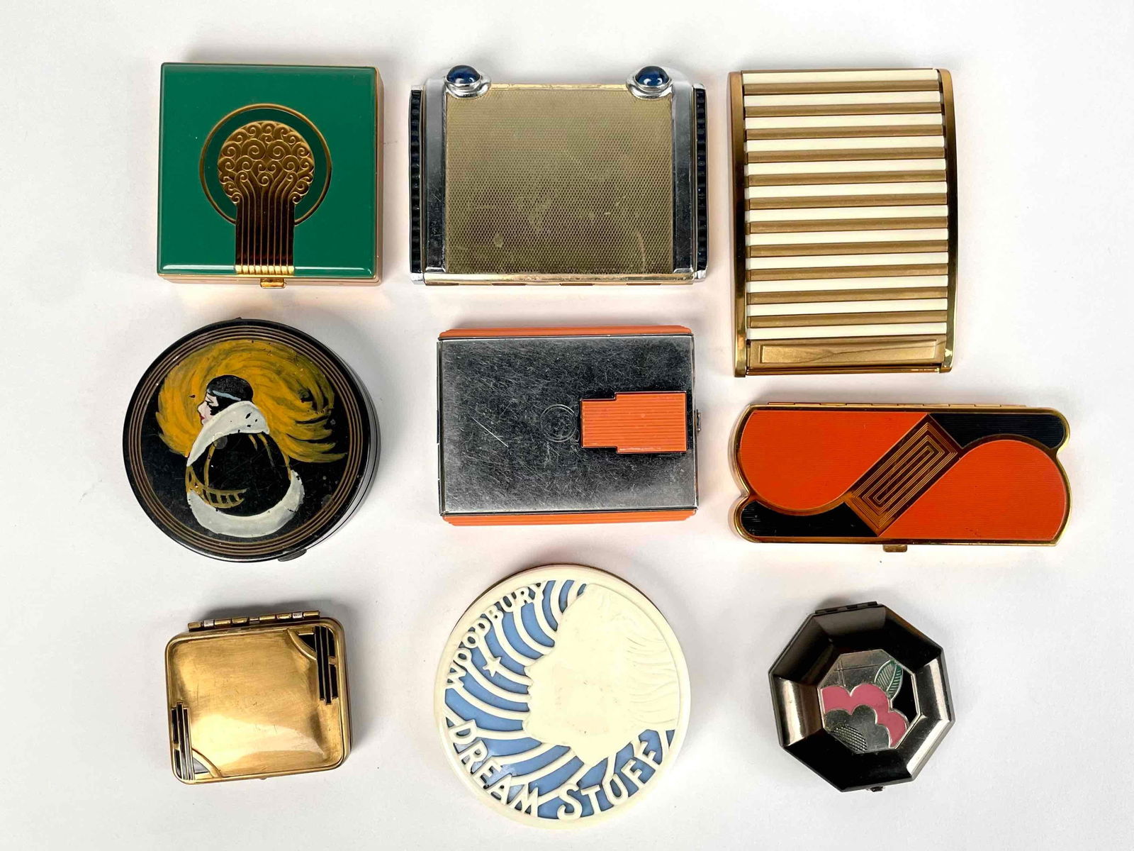 Assorted Antique Art Deco Compacts (Coty, Belle Hovey, Zanadu, Woodbury) (1 of 12)