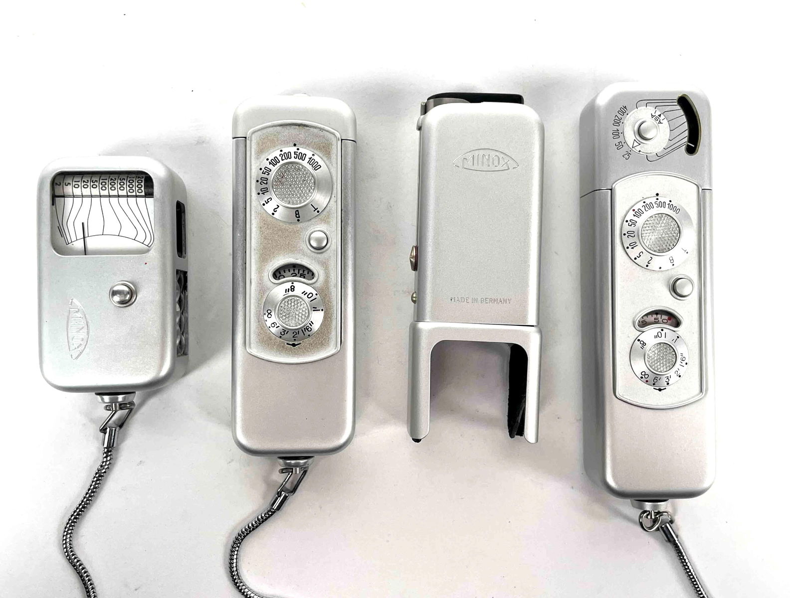 Three Minox Miniature Spy Cameras with Flash Attachment and Light Meter (1 of 12)