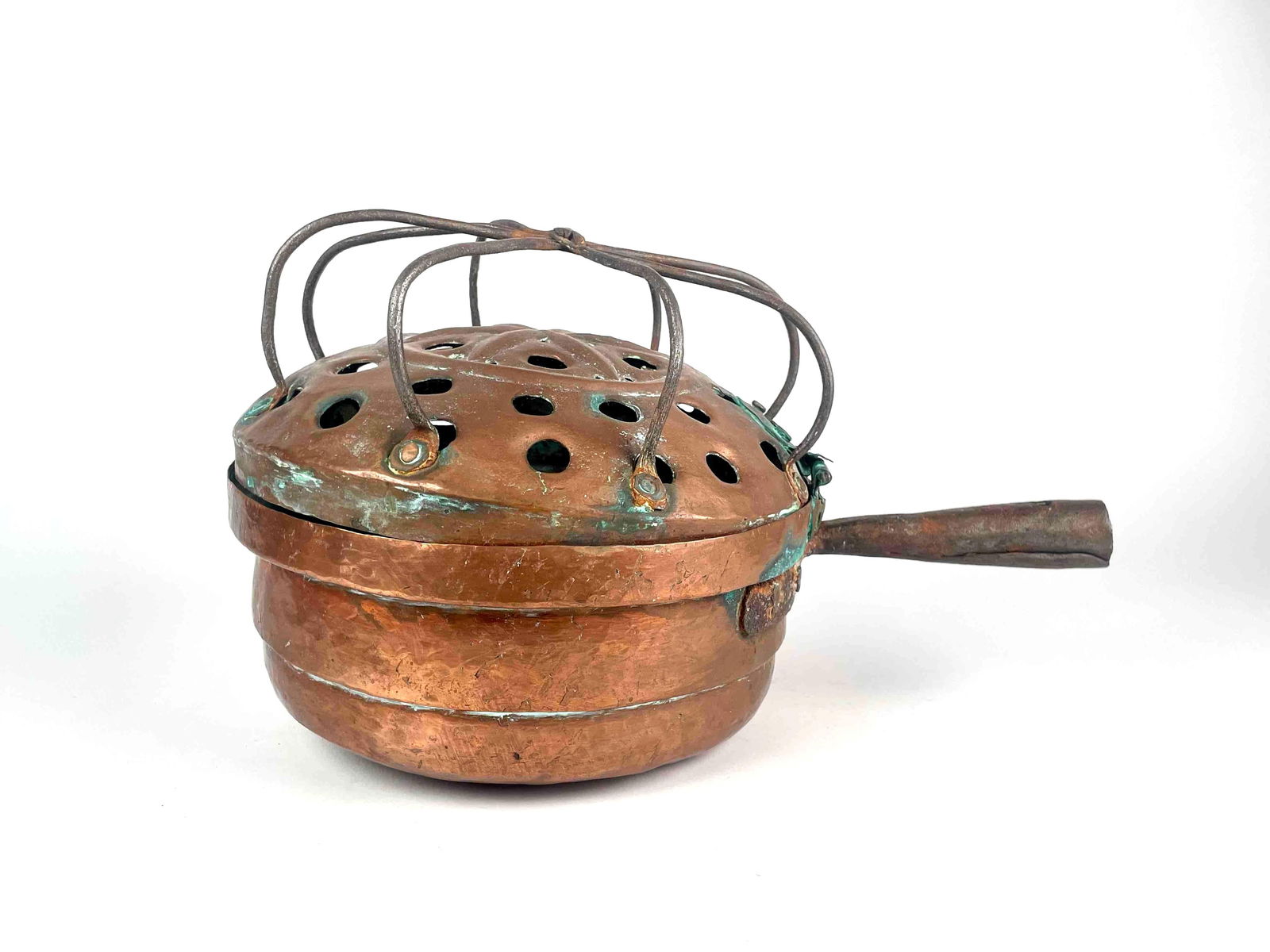 Antique Hinged Copper Bed Warmer (1 of 11)