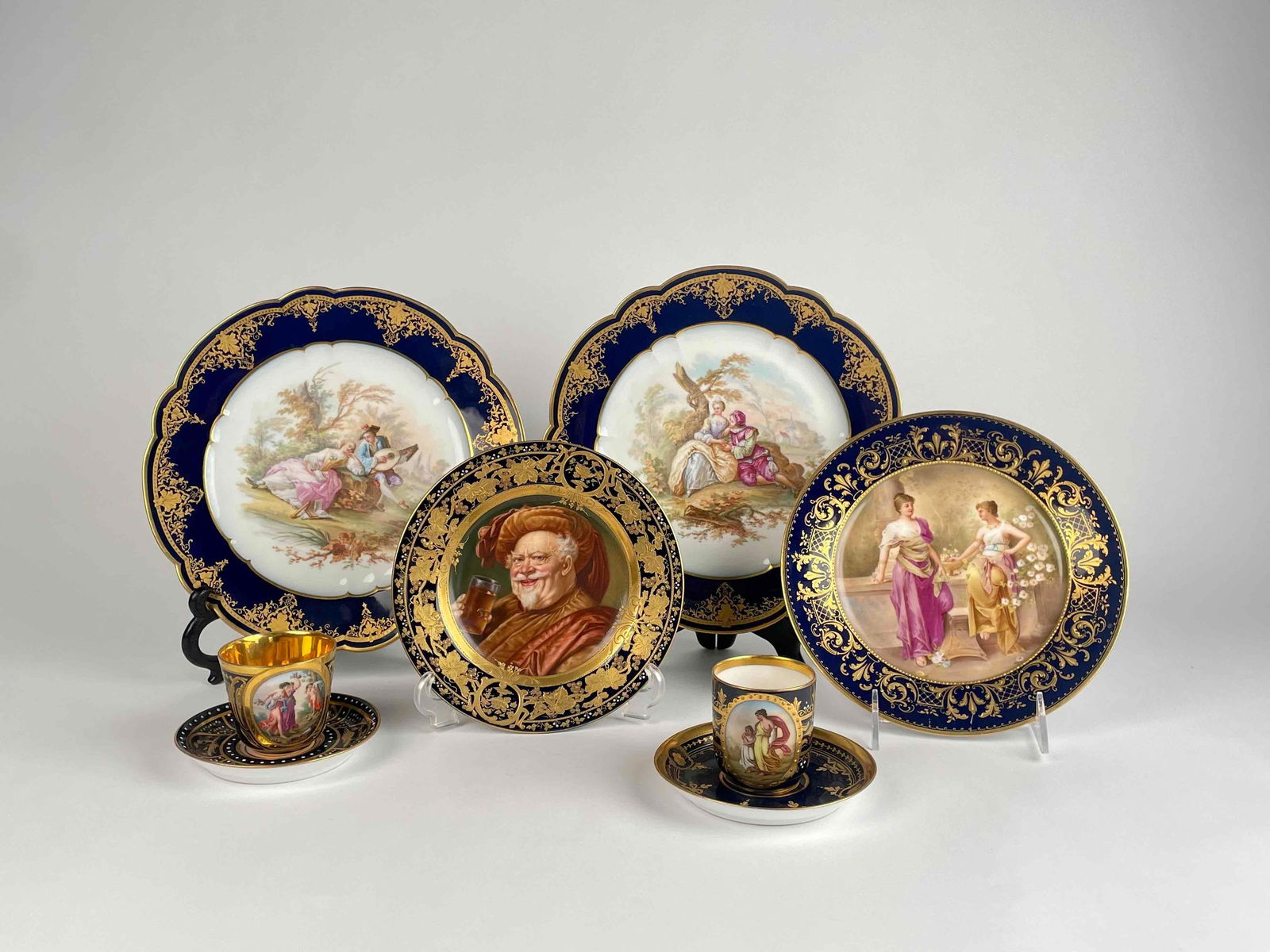 Marked Royal Vienna Plates, Teacups, and Saucers (Sevres) (1 of 12)