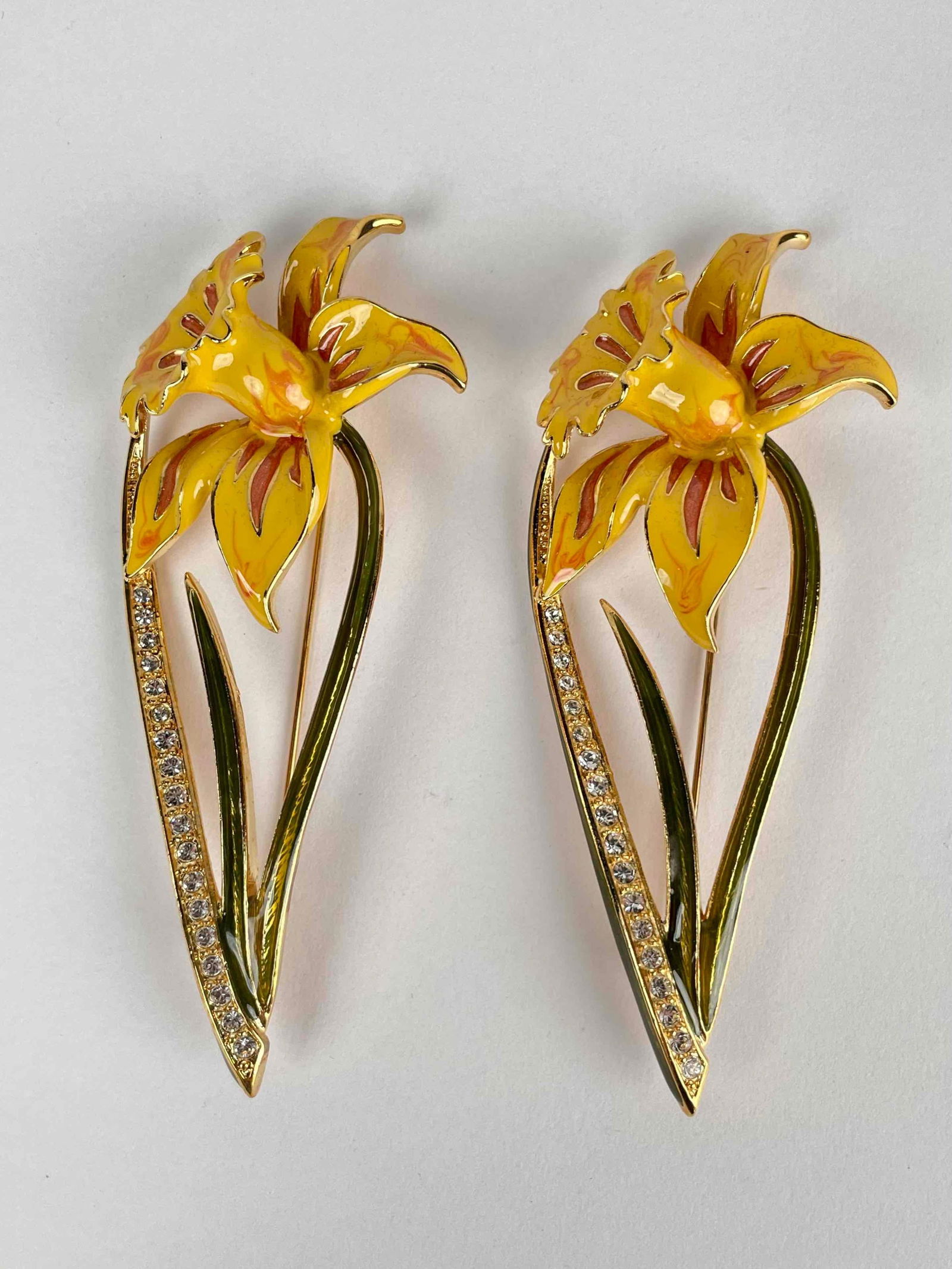 Two Bob Mackie "Delight Daffodil" Brooches with Original Box (1 of 10)