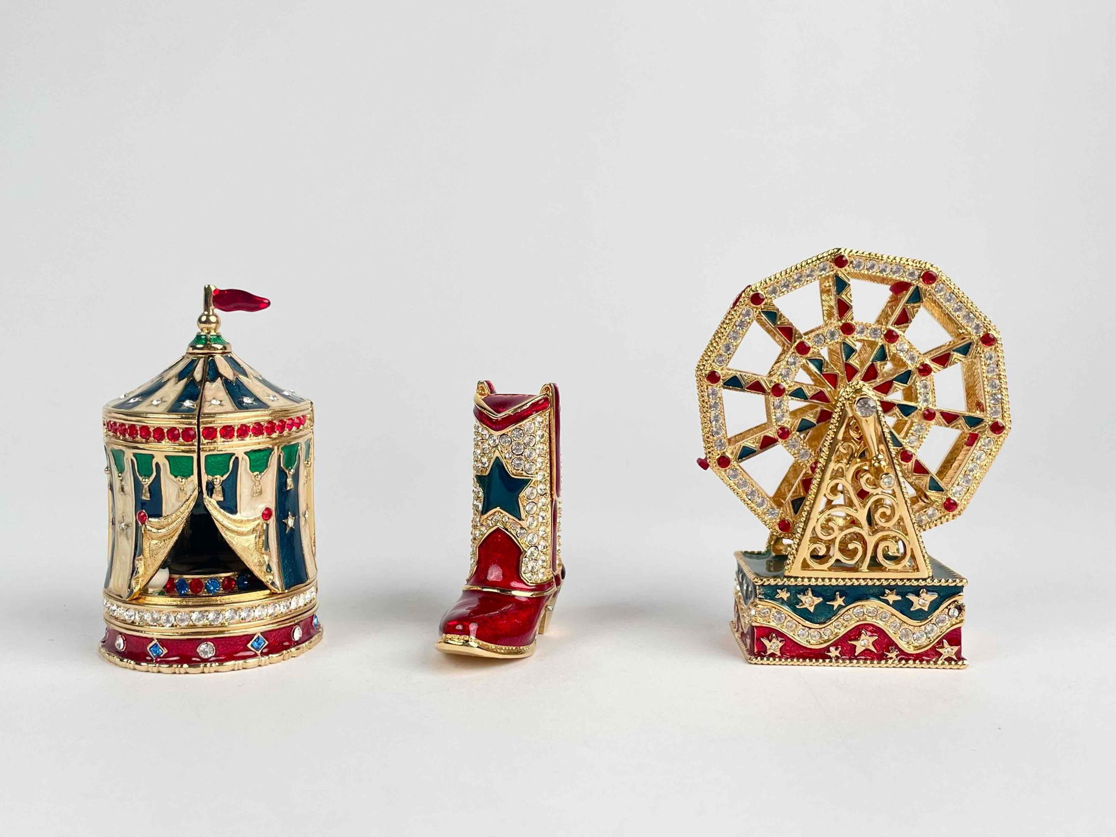 Estee Lauder Enamel and Rhinestone Compacts (Circus Tent, Ferris Wheel, Cowboy Boot) (1 of 12)