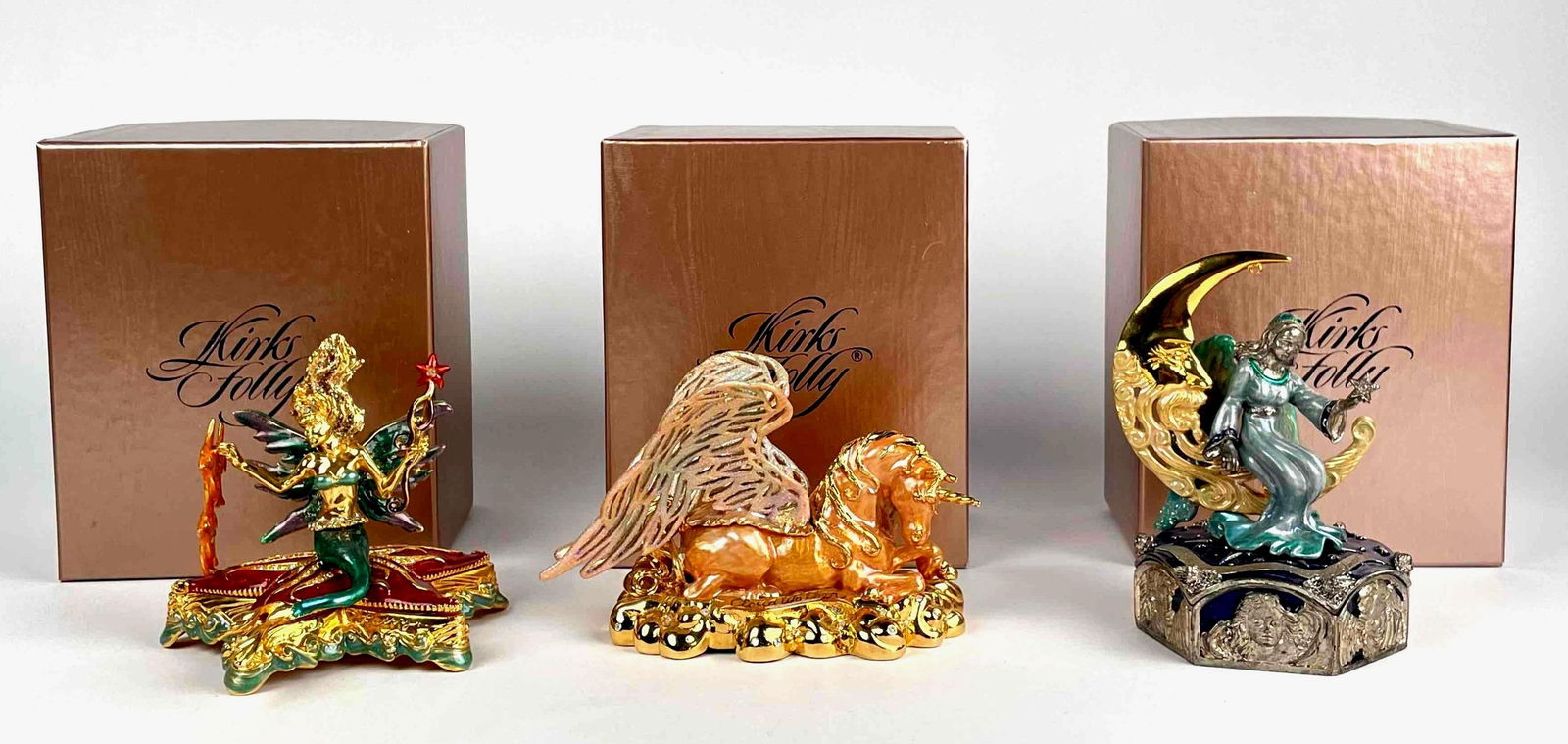Three Kirks Folly Trinket Boxes in Original Boxes (Angel, Mermaid, and Cloud Walker) (1 of 11)