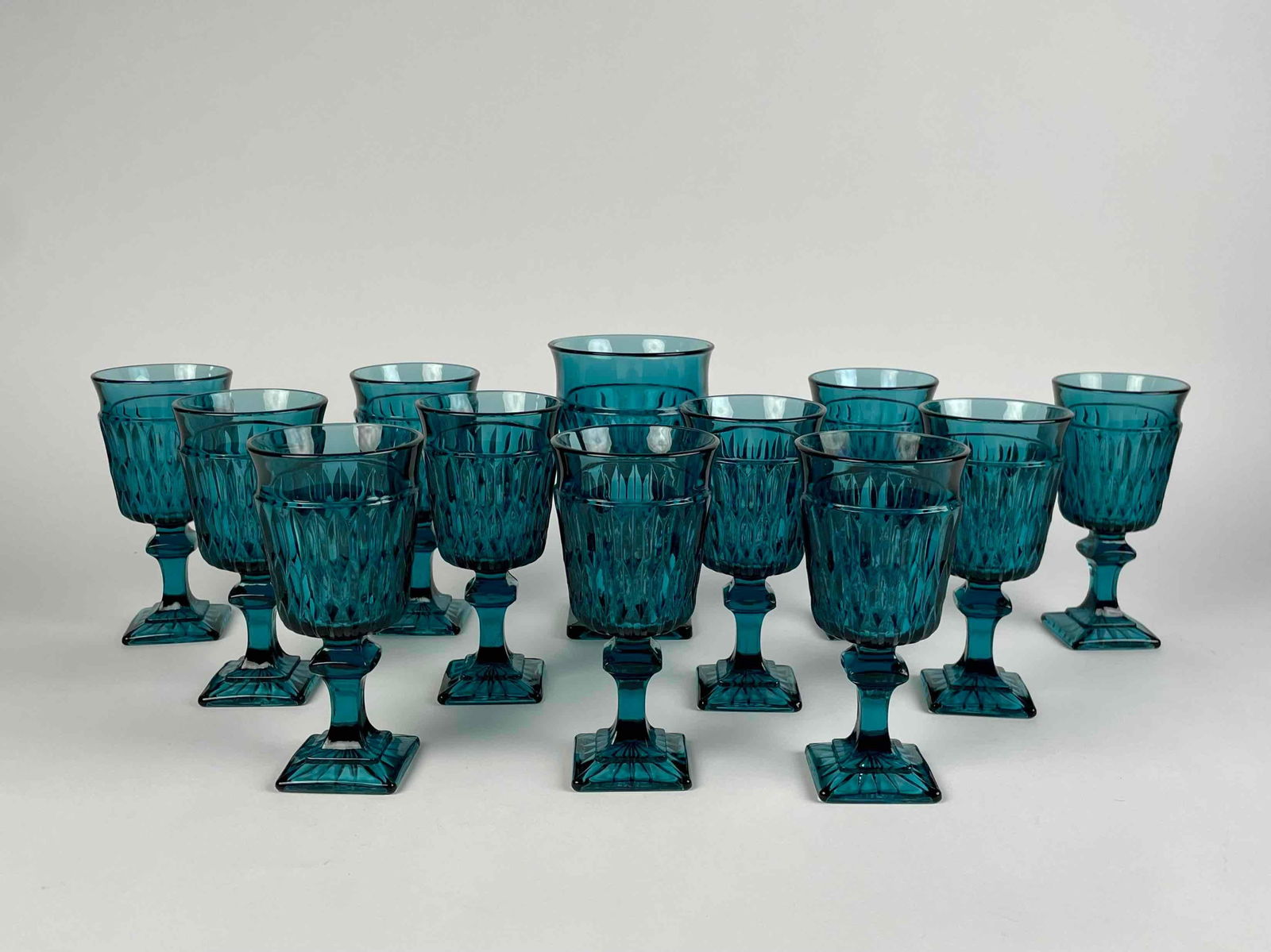 Mt. Vernon Blue Goblets (Indiana Glass) (1 of 6)